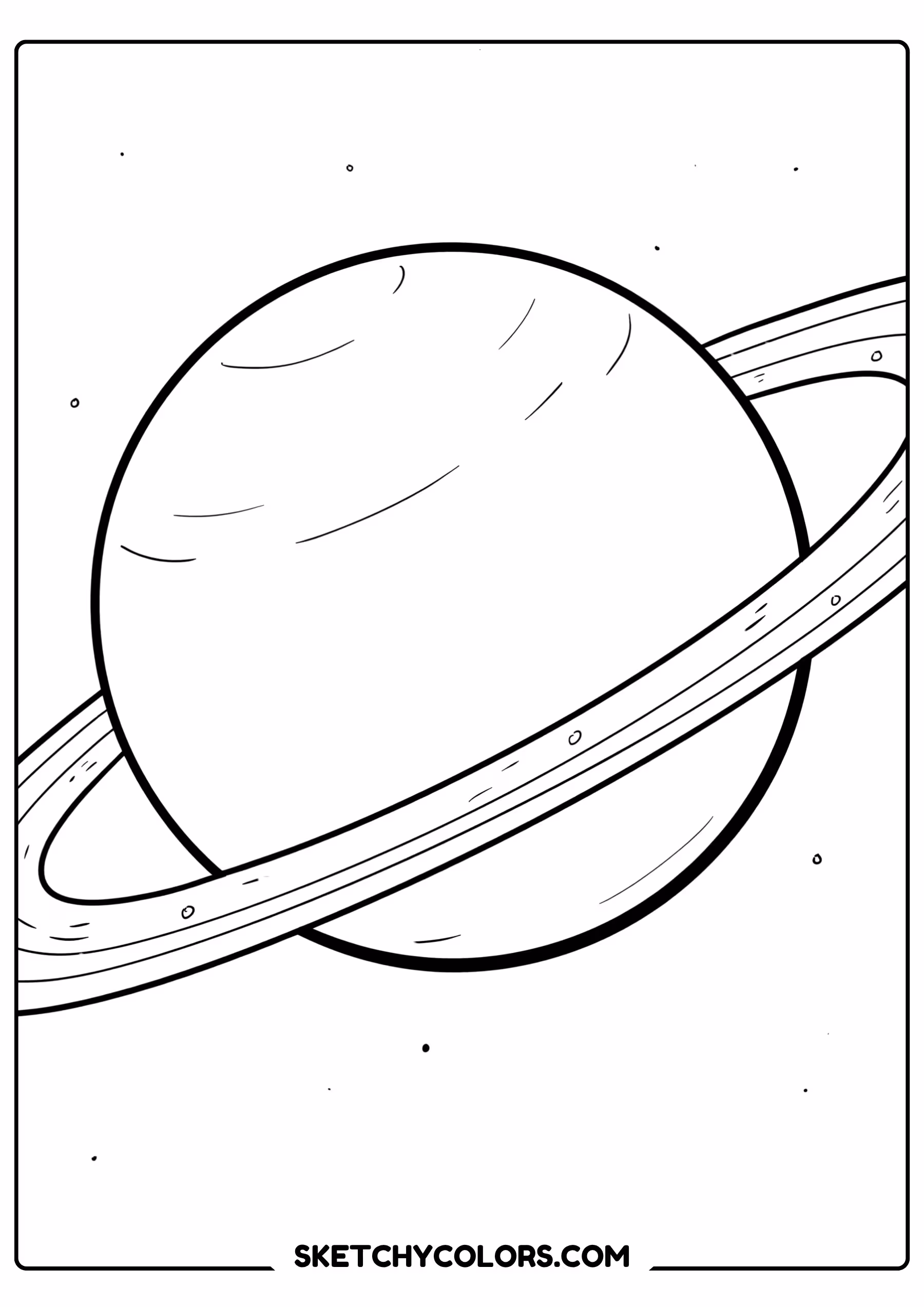 solar system coloring page saturn rings free printable for kids
