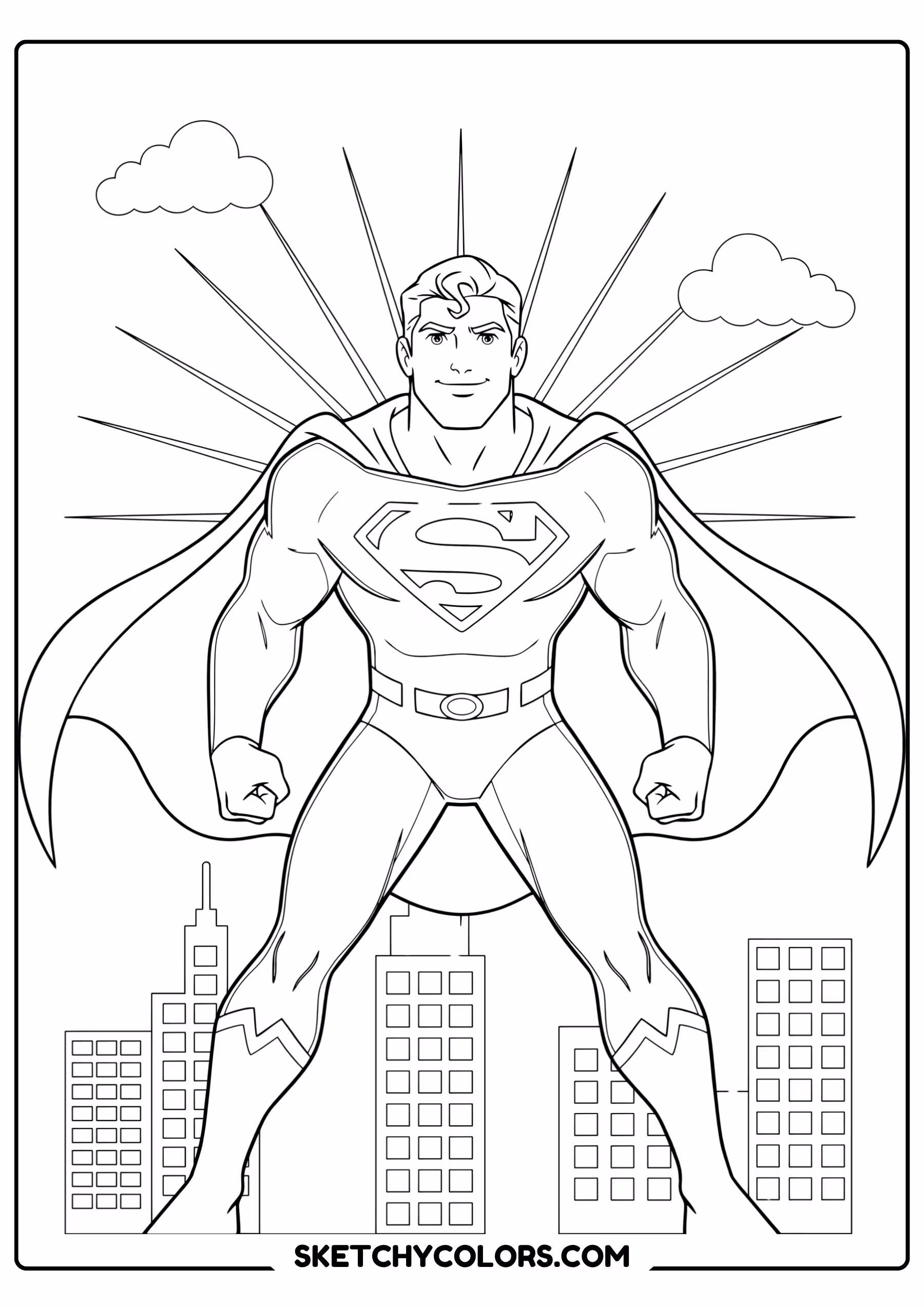 superman landing pose coloring page free coloring sheet for kids