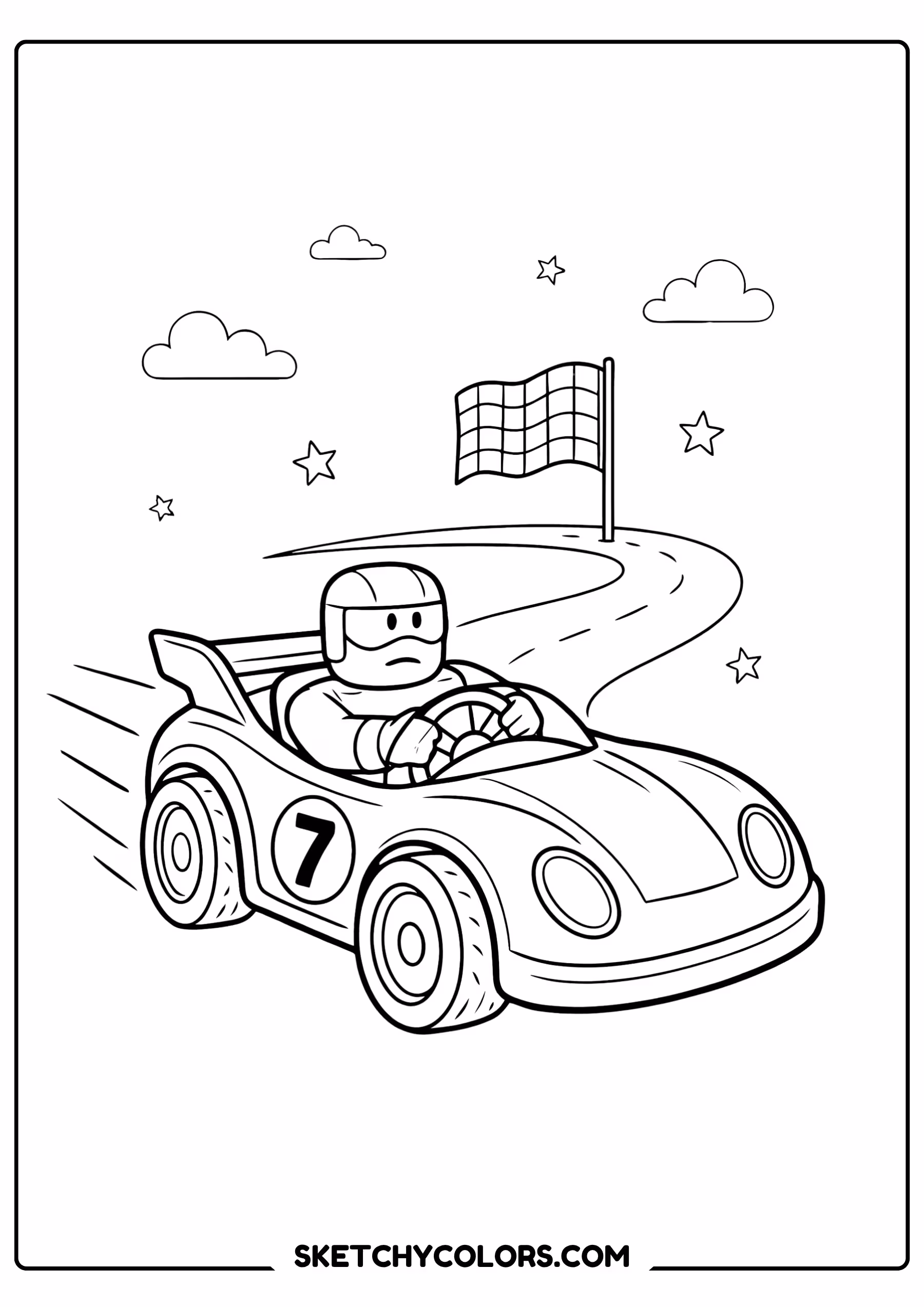 roblox racing adventure free printable coloring sheet