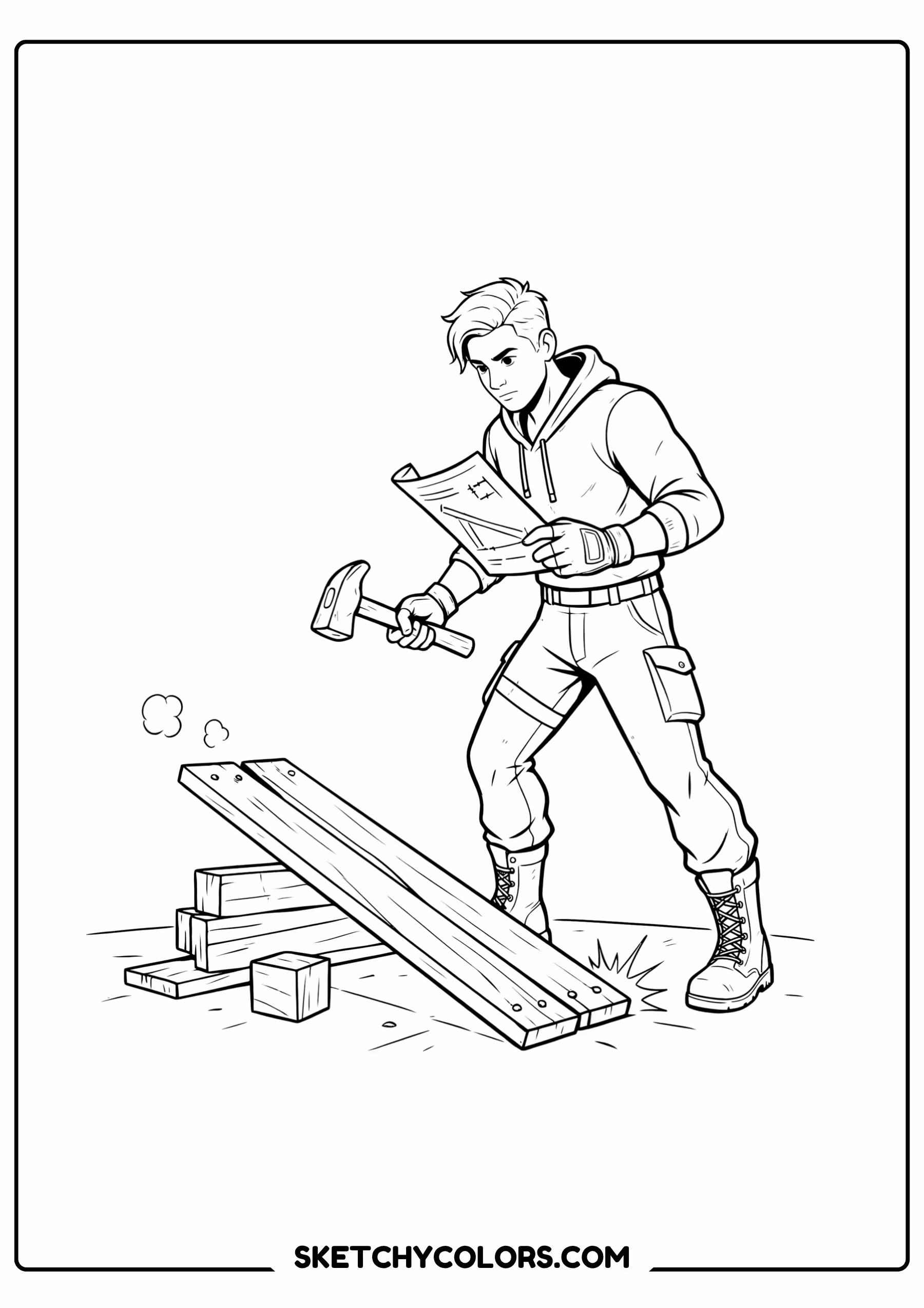 fortnite building ramp free printable coloring sheet