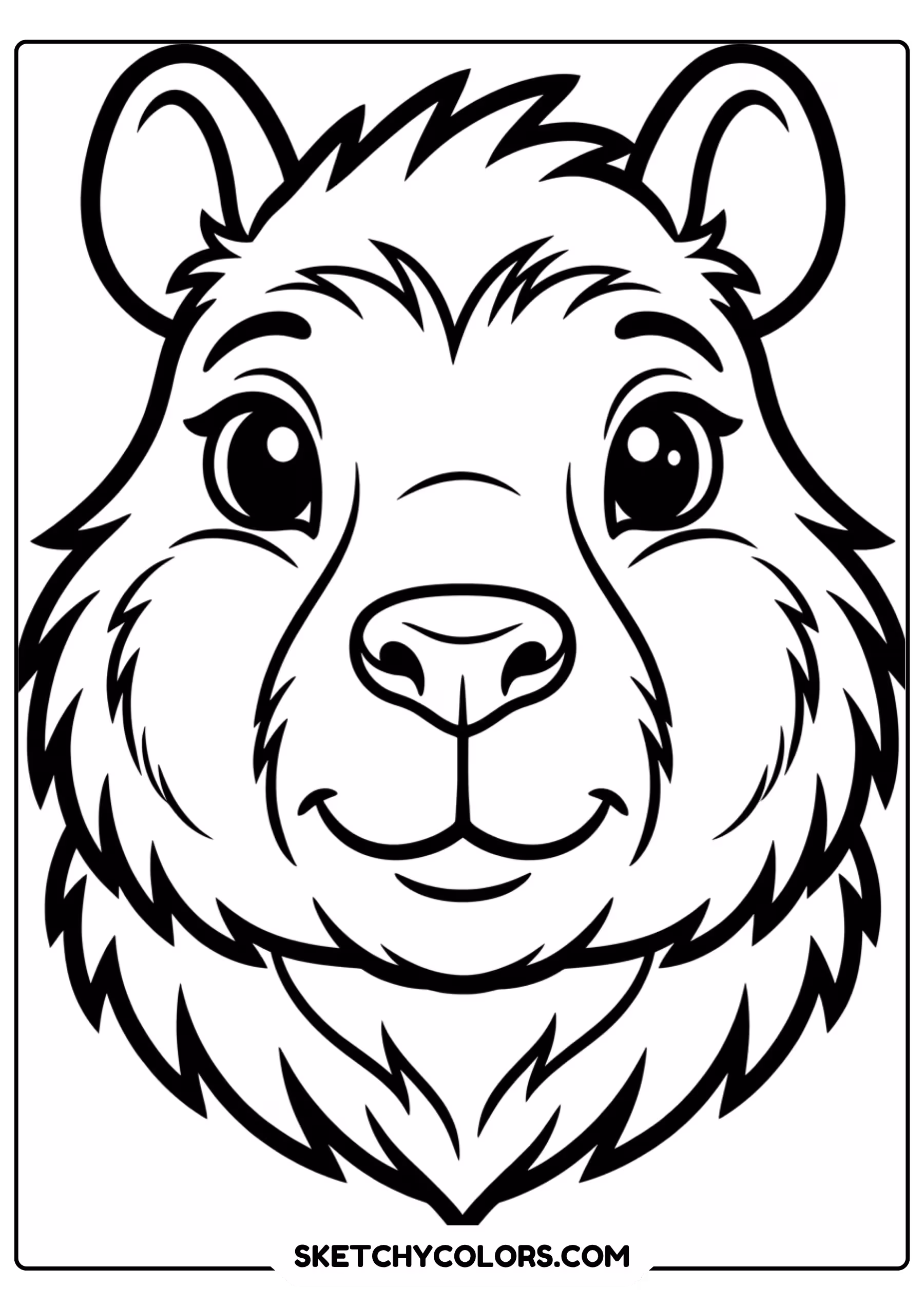 capybara yawning big free printable coloring page for kids