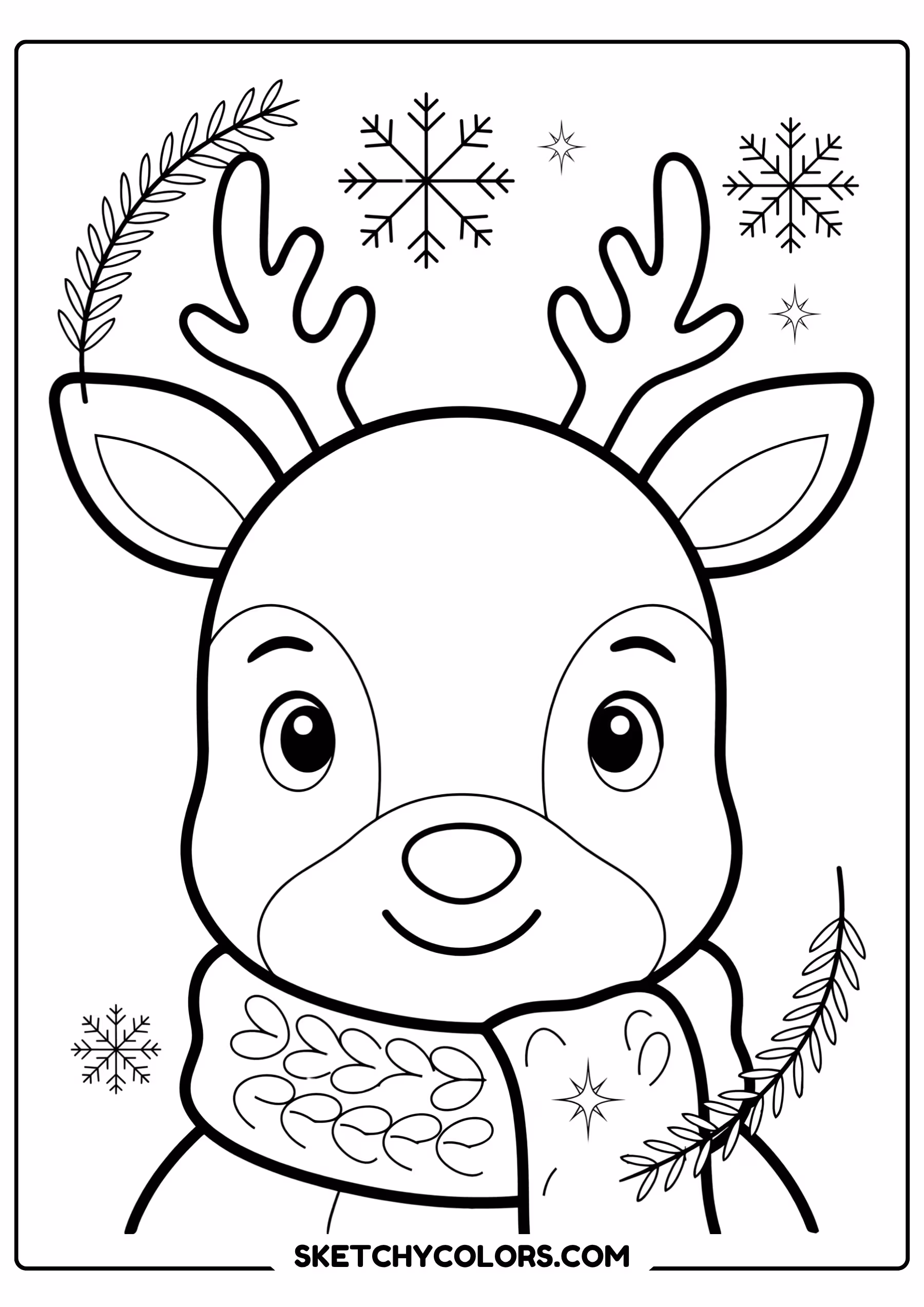 winter reindeer coloring page free coloring sheet for kids