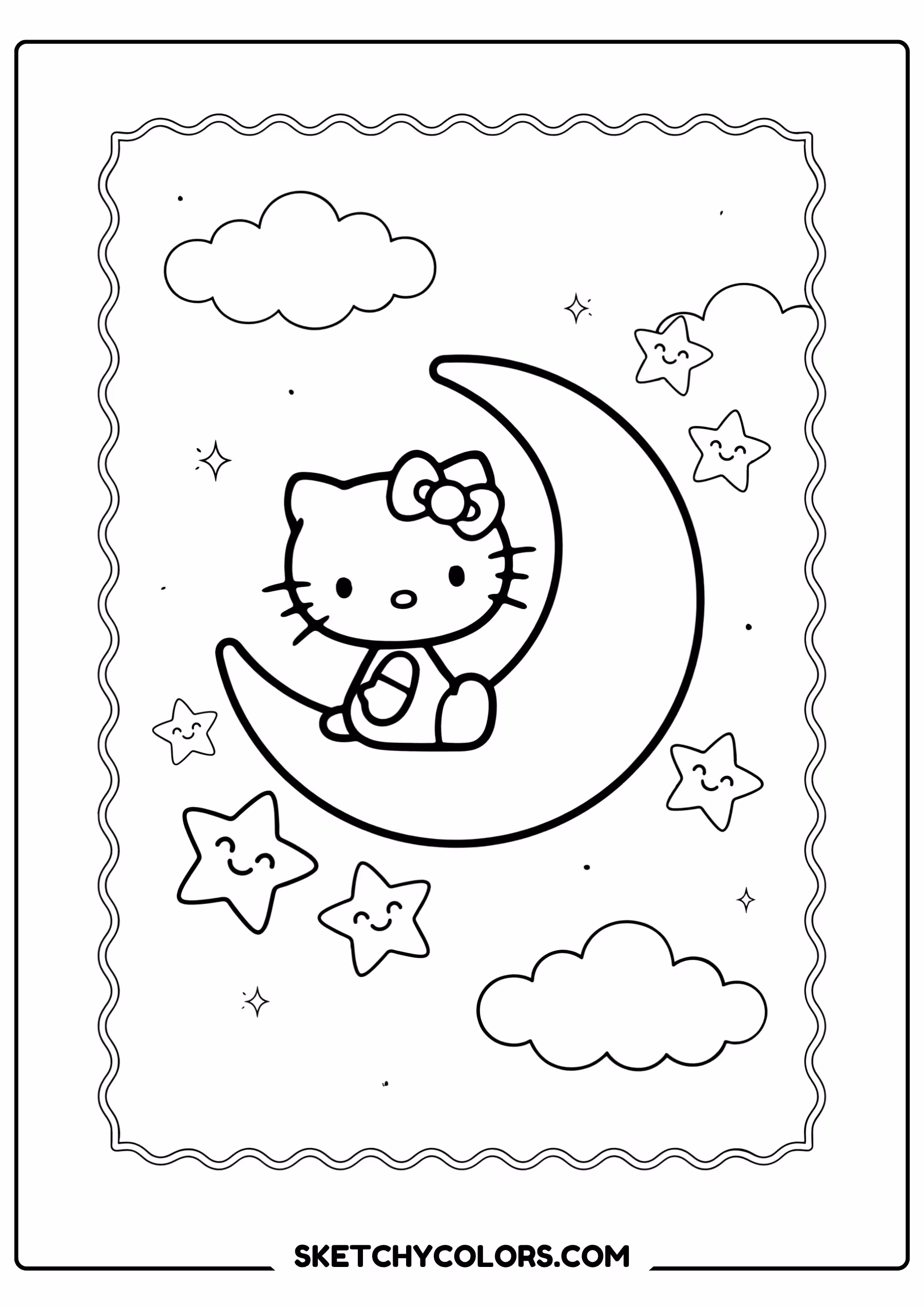 hello kitty on the moon printable for kids pdf