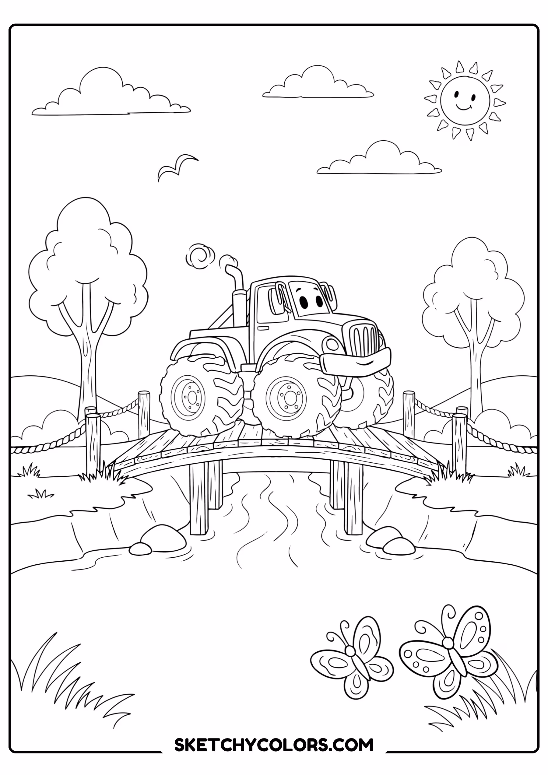 monster truck bridge printable for kids pdf