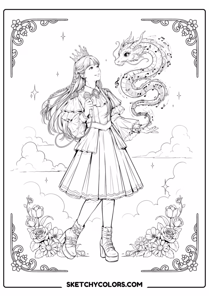 kpop demon hunters dragon song s printable for kids pdf