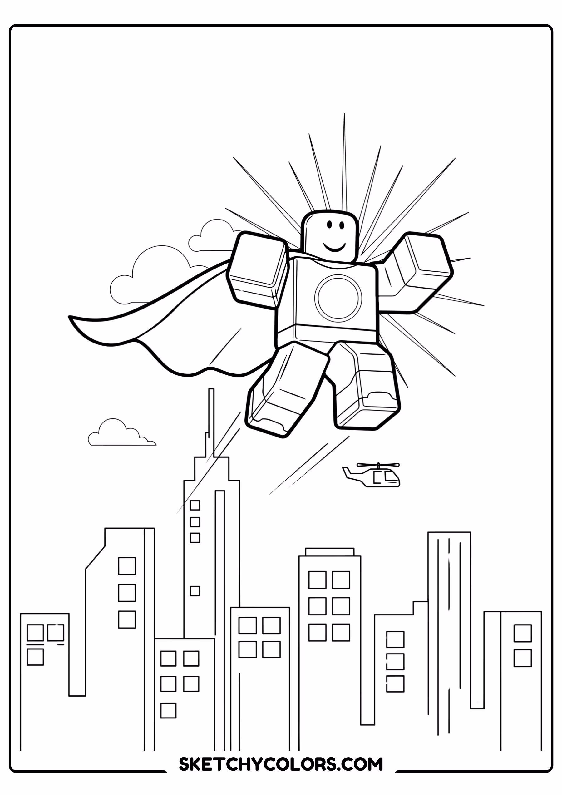 roblox superhero free pdf coloring page
