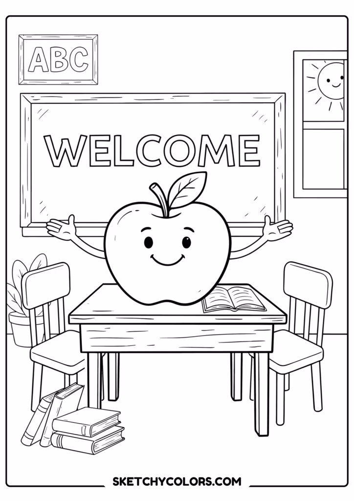 apple school apple s free pdf coloring page