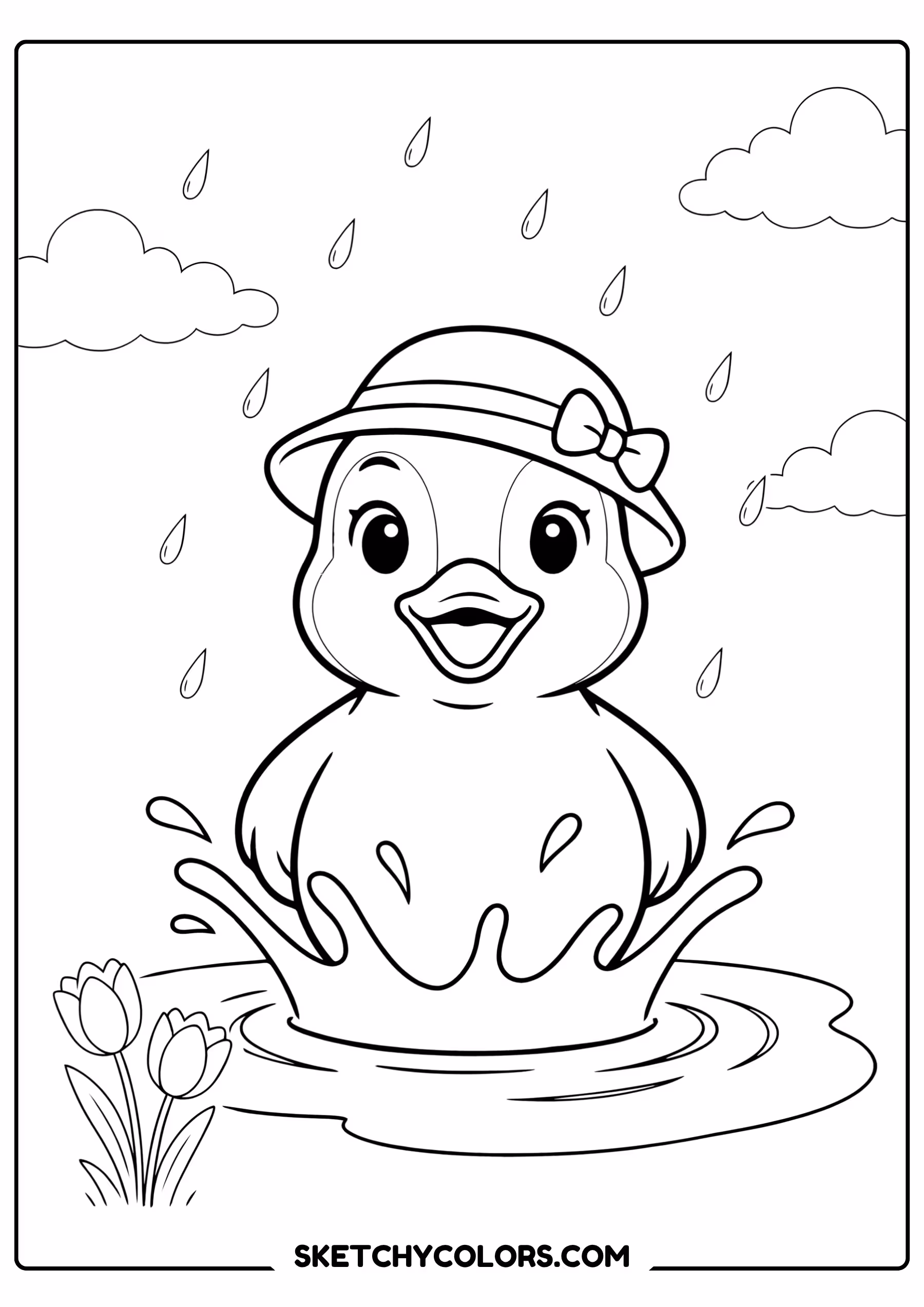 april duckling coloring sheet free printable