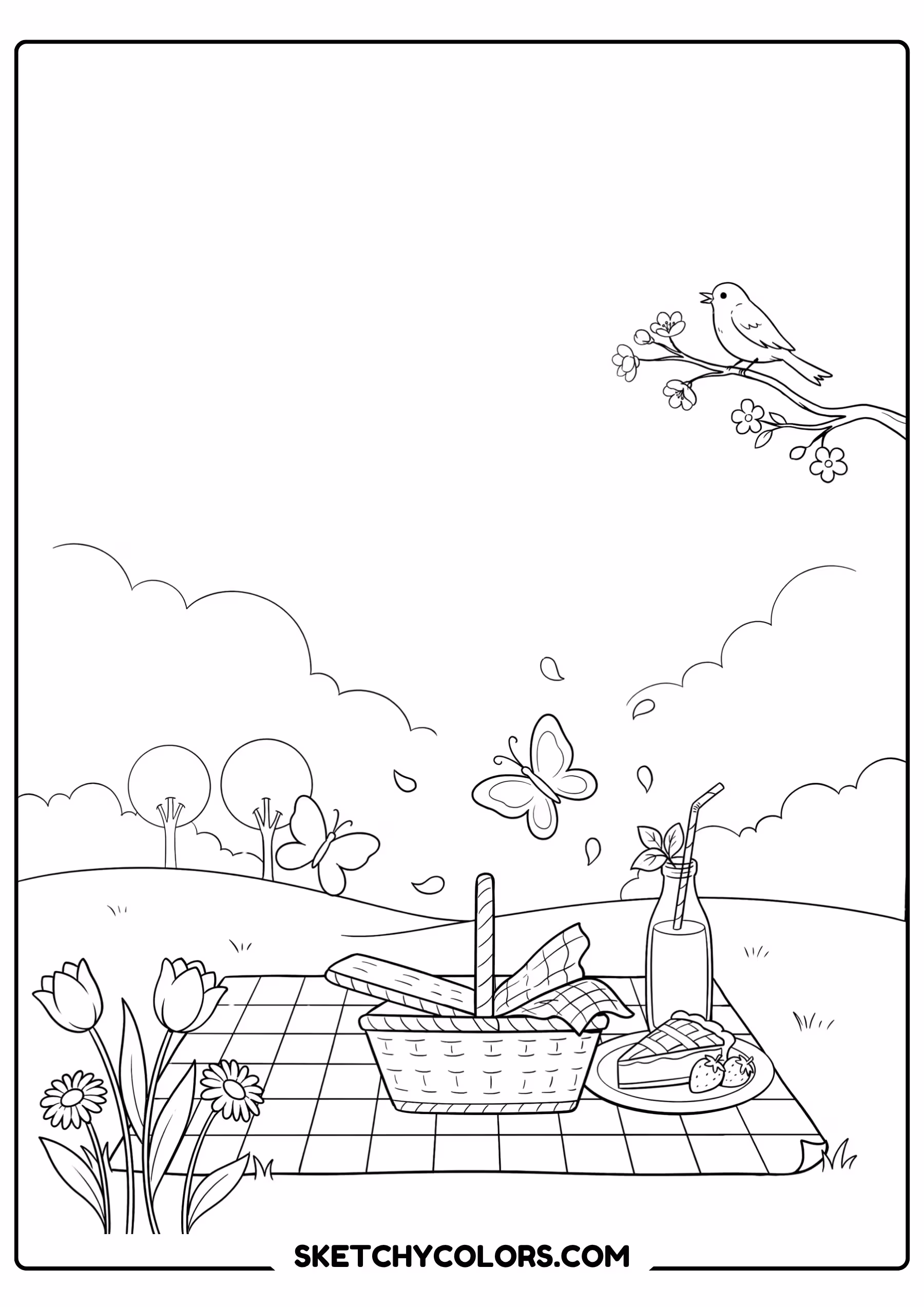 april picnic free kids coloring printable