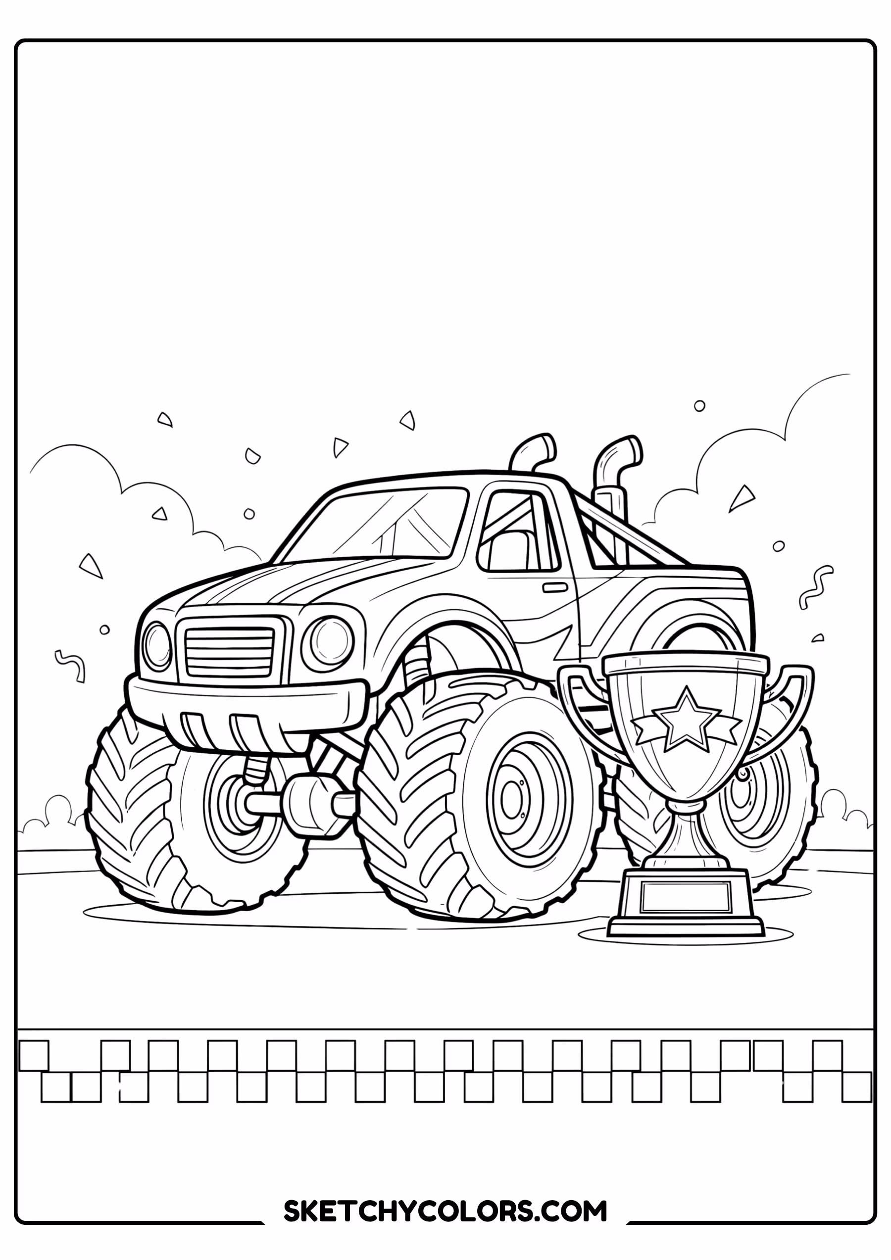monster truck champion free kids coloring printable
