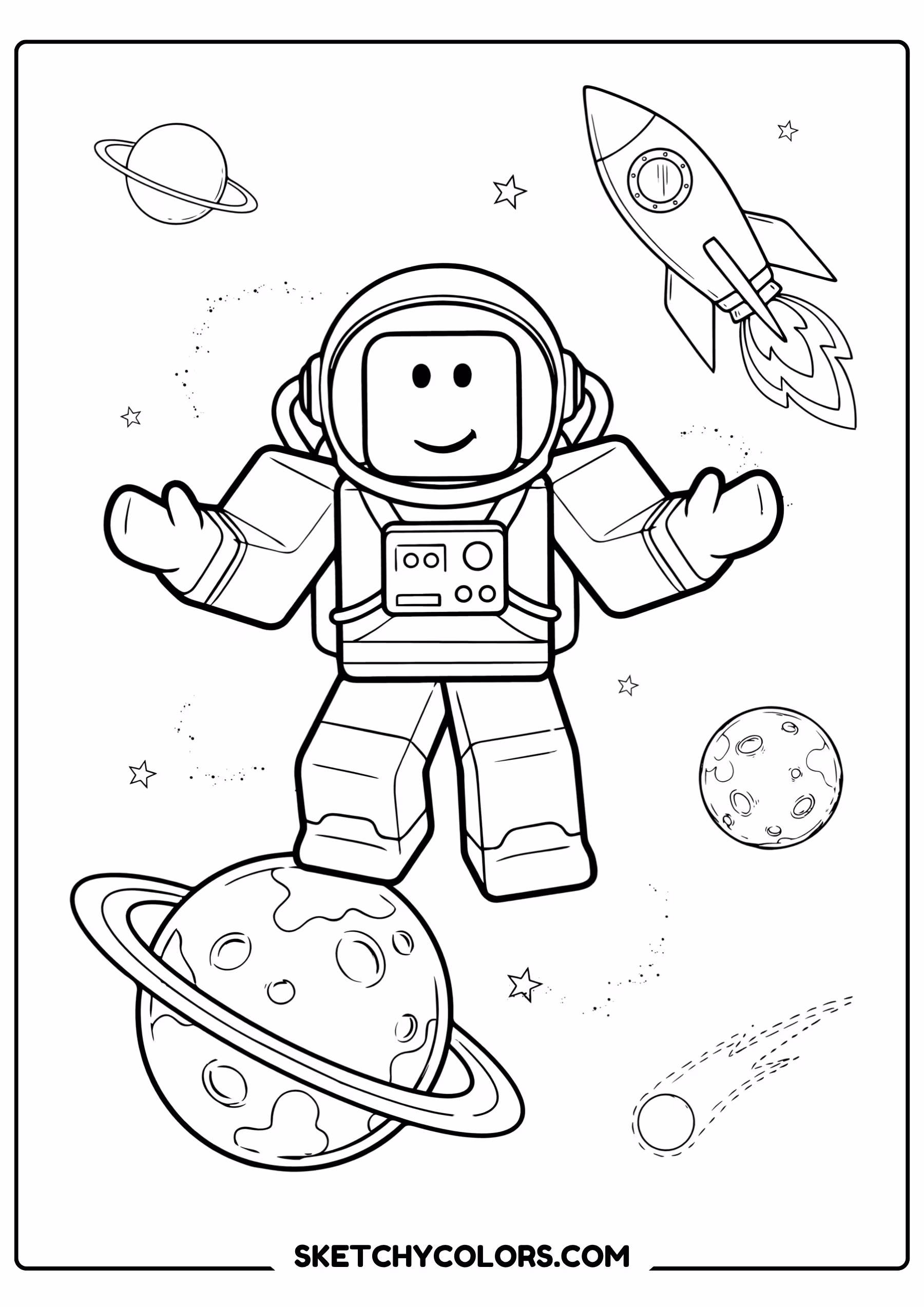 roblox space explorer free kids coloring printable