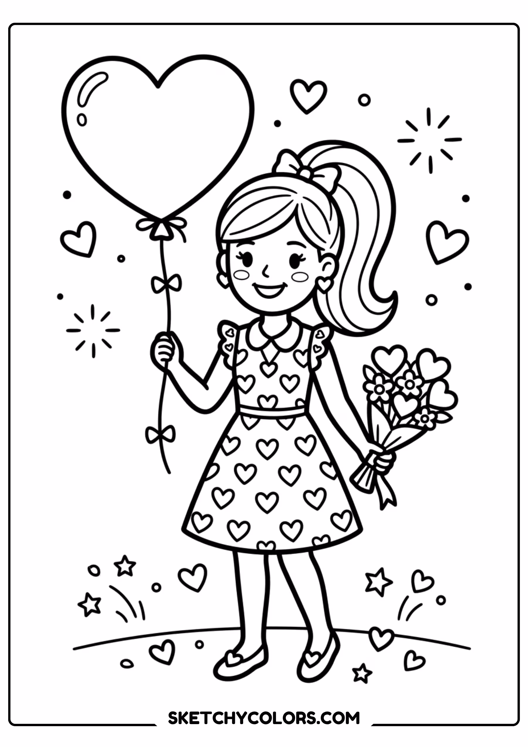 barbie birthday celebration with gifts - free printable barbie coloring page