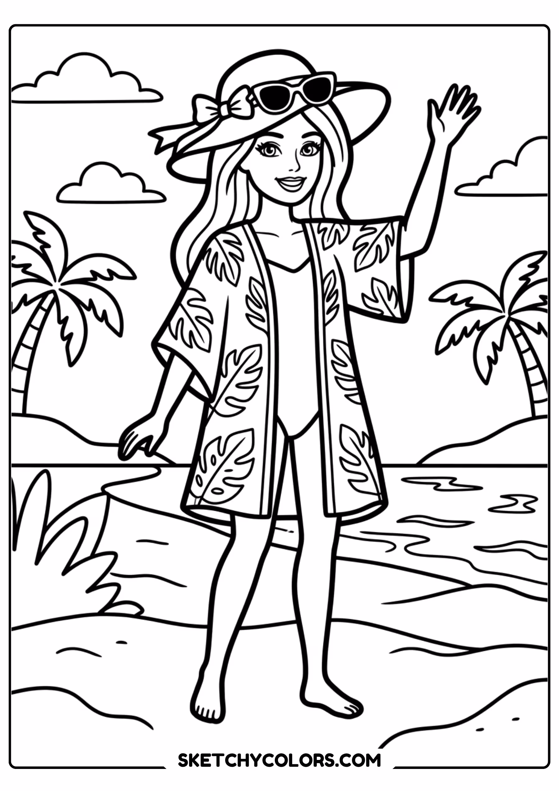 barbie the chef cooking a feast - free printable barbie coloring page