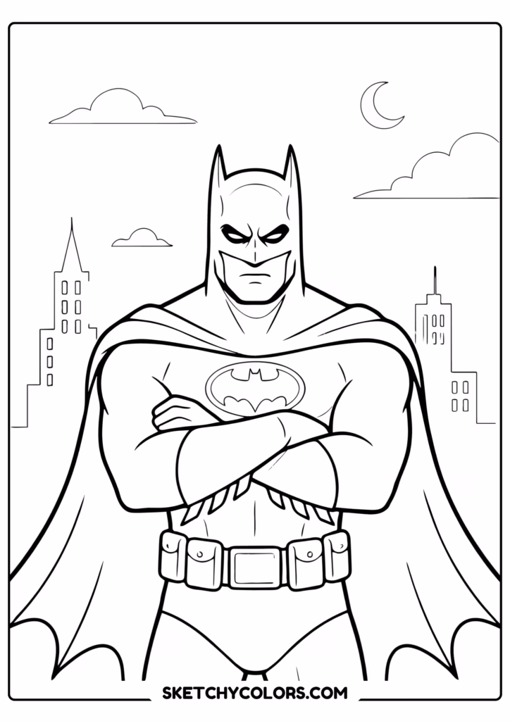 batman with folded arms free printable pdf