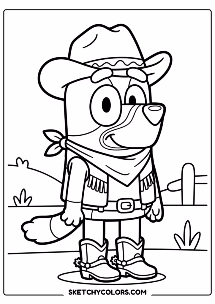 Bluey pirate coloring page free printable PDF
