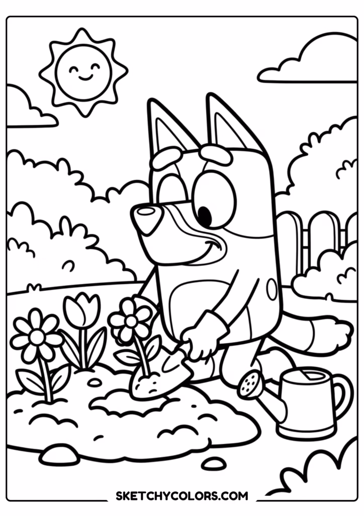 Bluey princess crown coloring page free printable PDF
