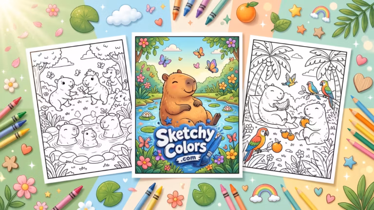 Capybara Coloring Page