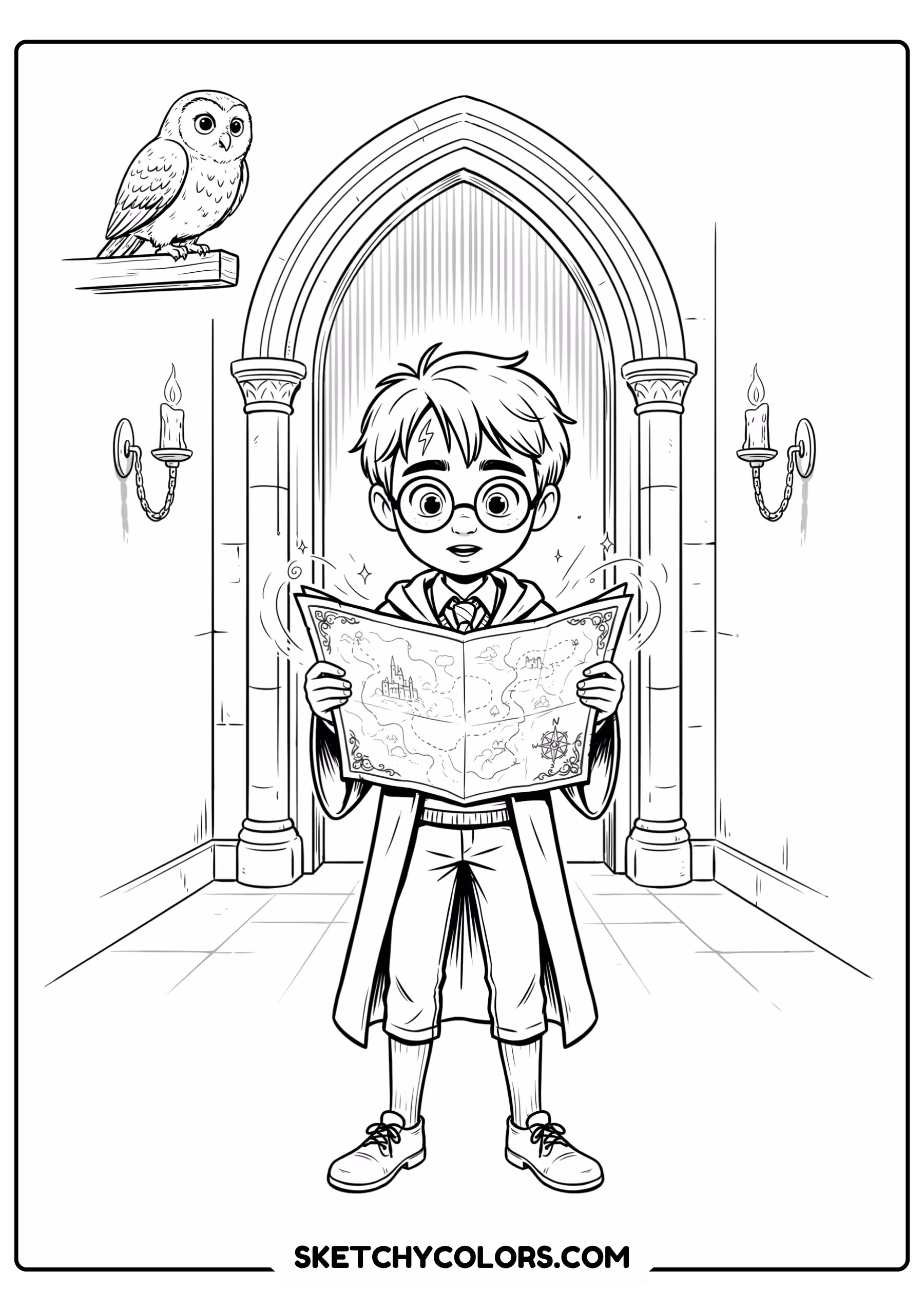 harry potter magic map free kids coloring printable
