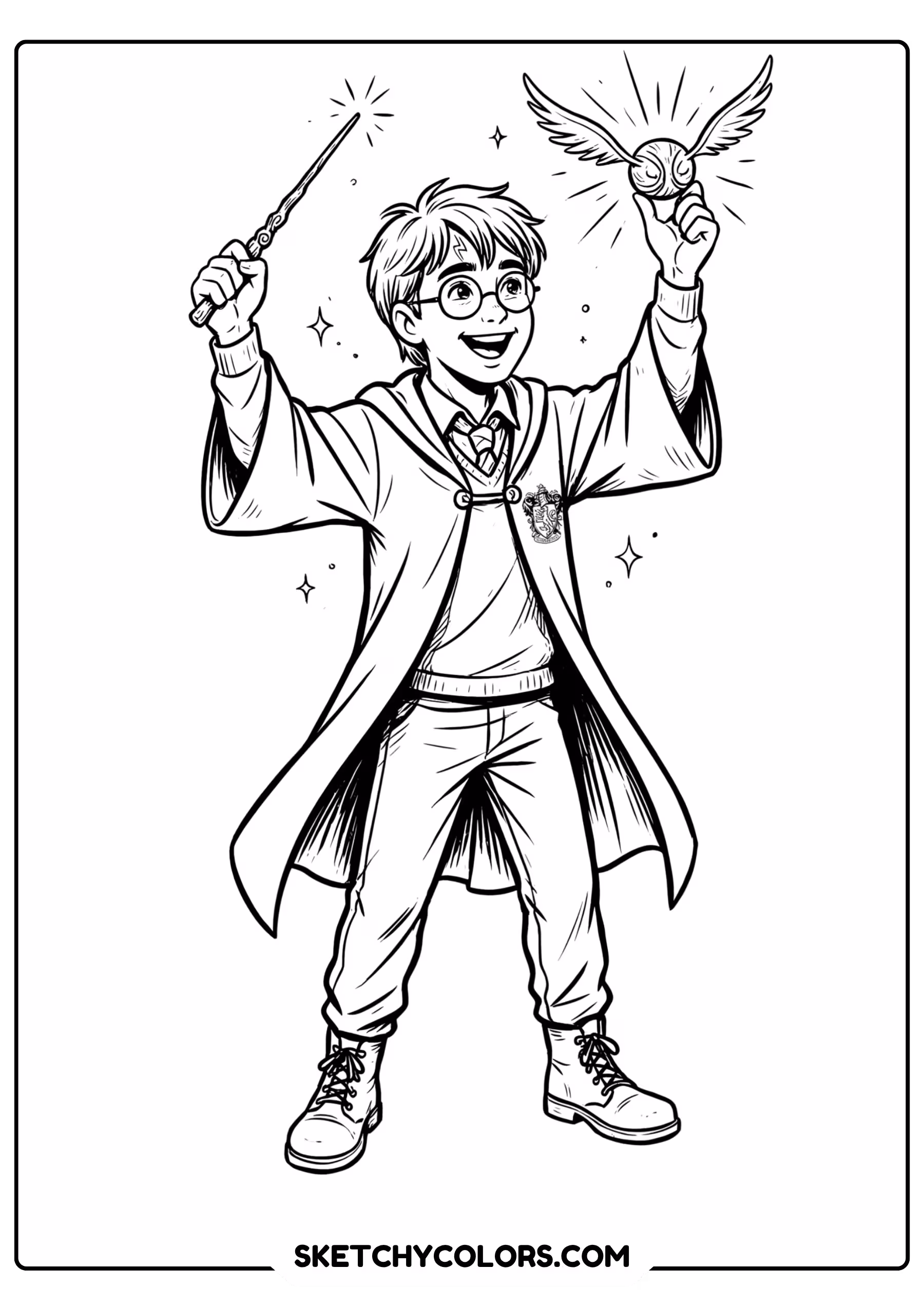 harry potter golden snitch printable coloring sheet