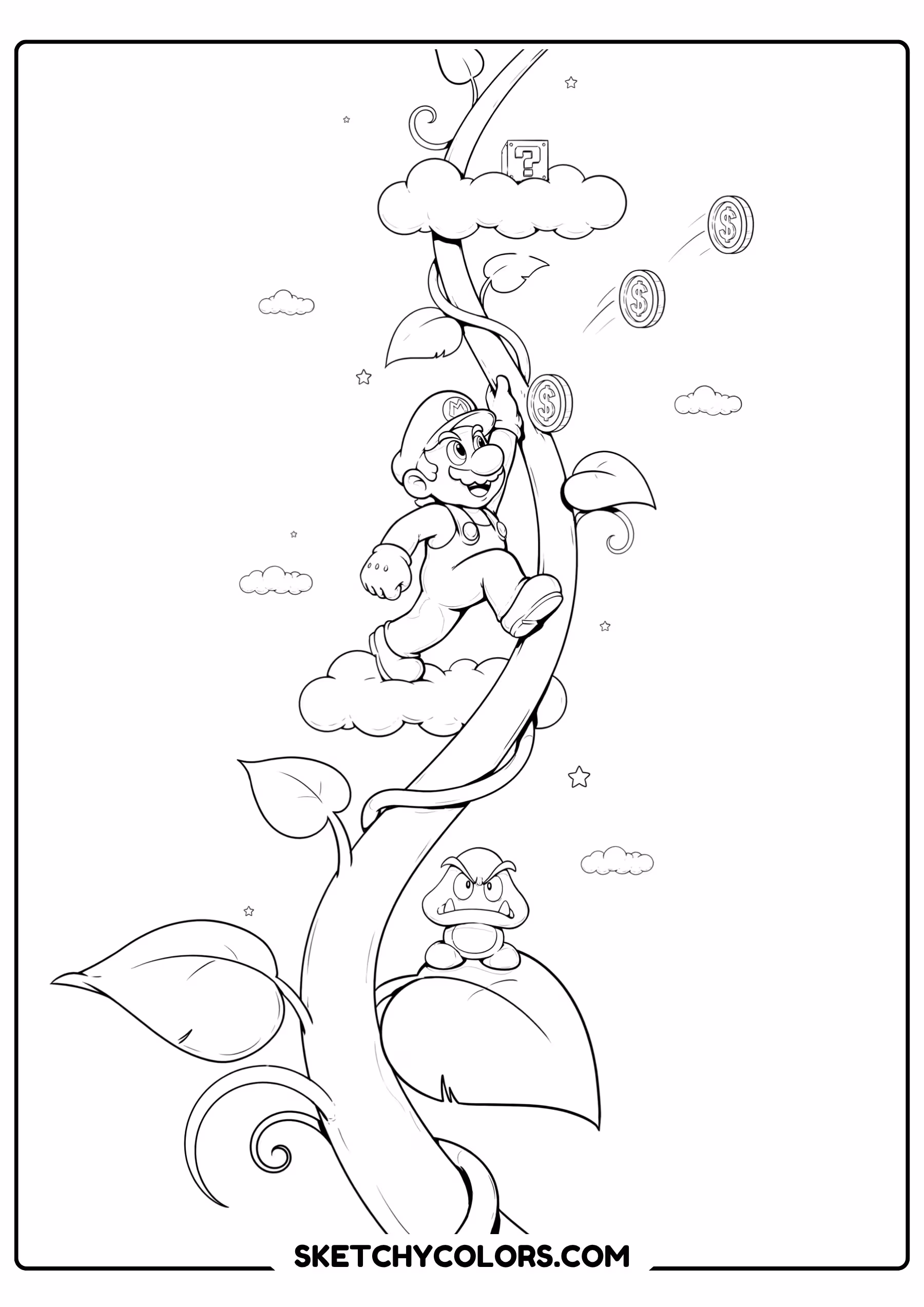 mario vine climb free printable for kids