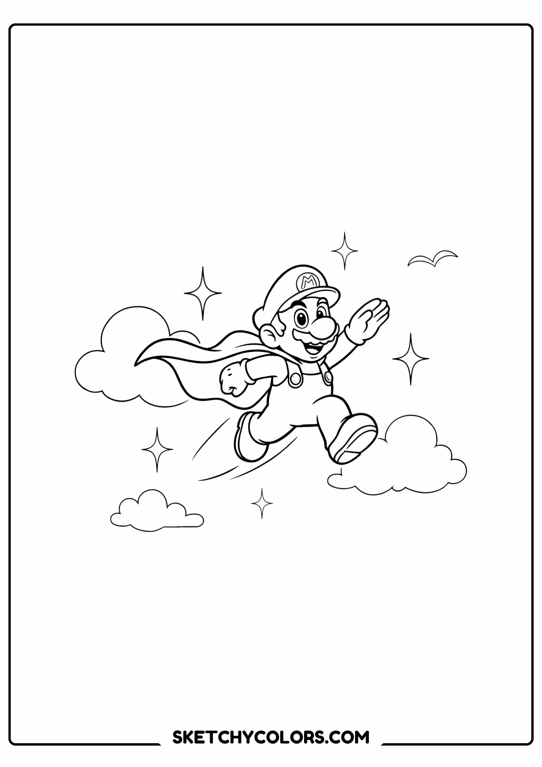 mario cape mario flying free printable pdf