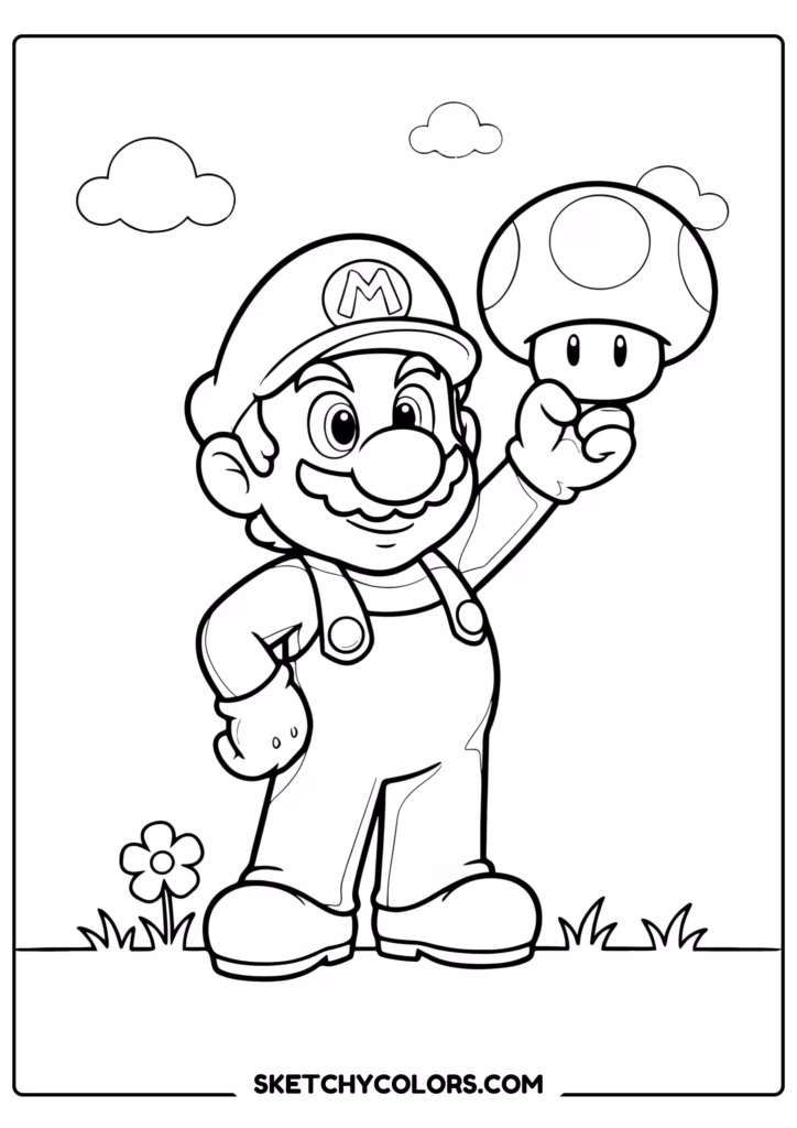 mario super mushroom free printable pdf