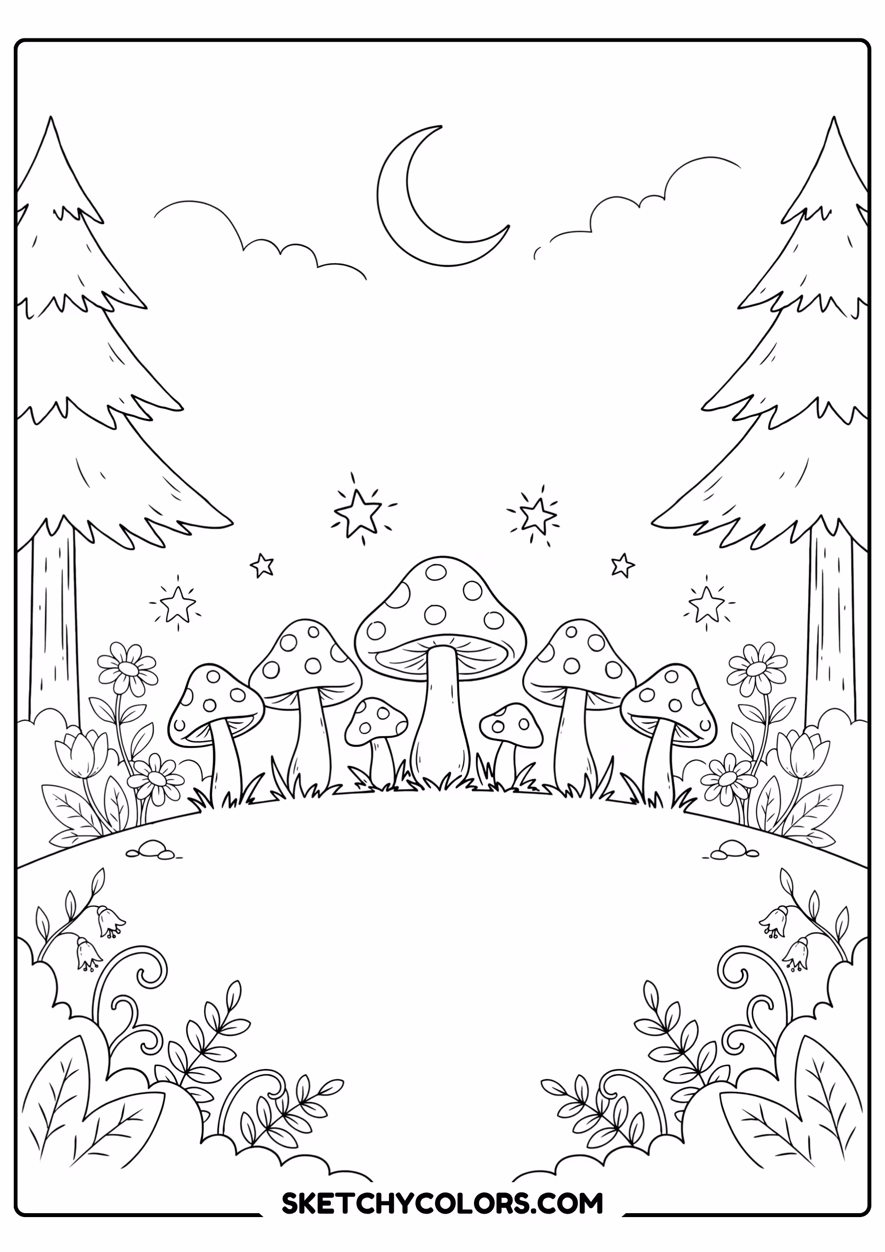 mushroom magic mushroom ring printable coloring sheet
