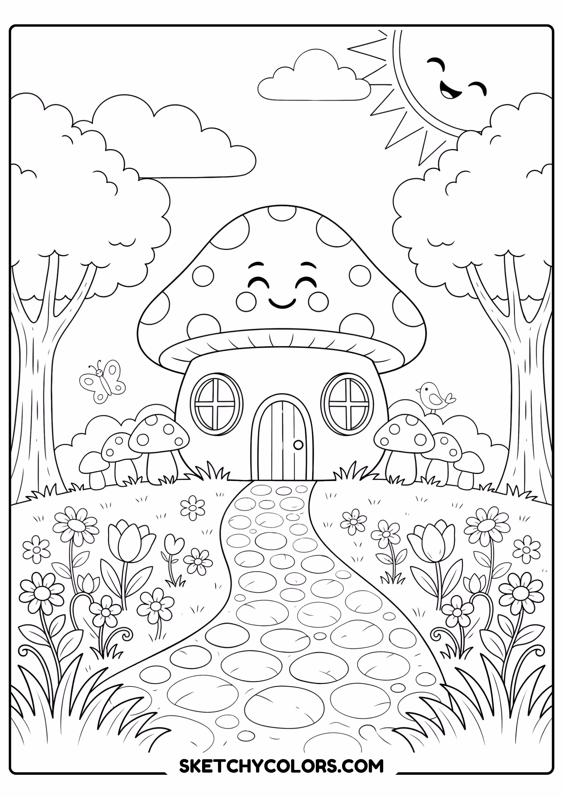 mushroom cottage free printable pdf