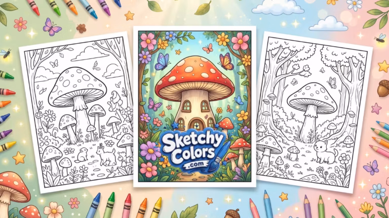 Mushroom coloring pages