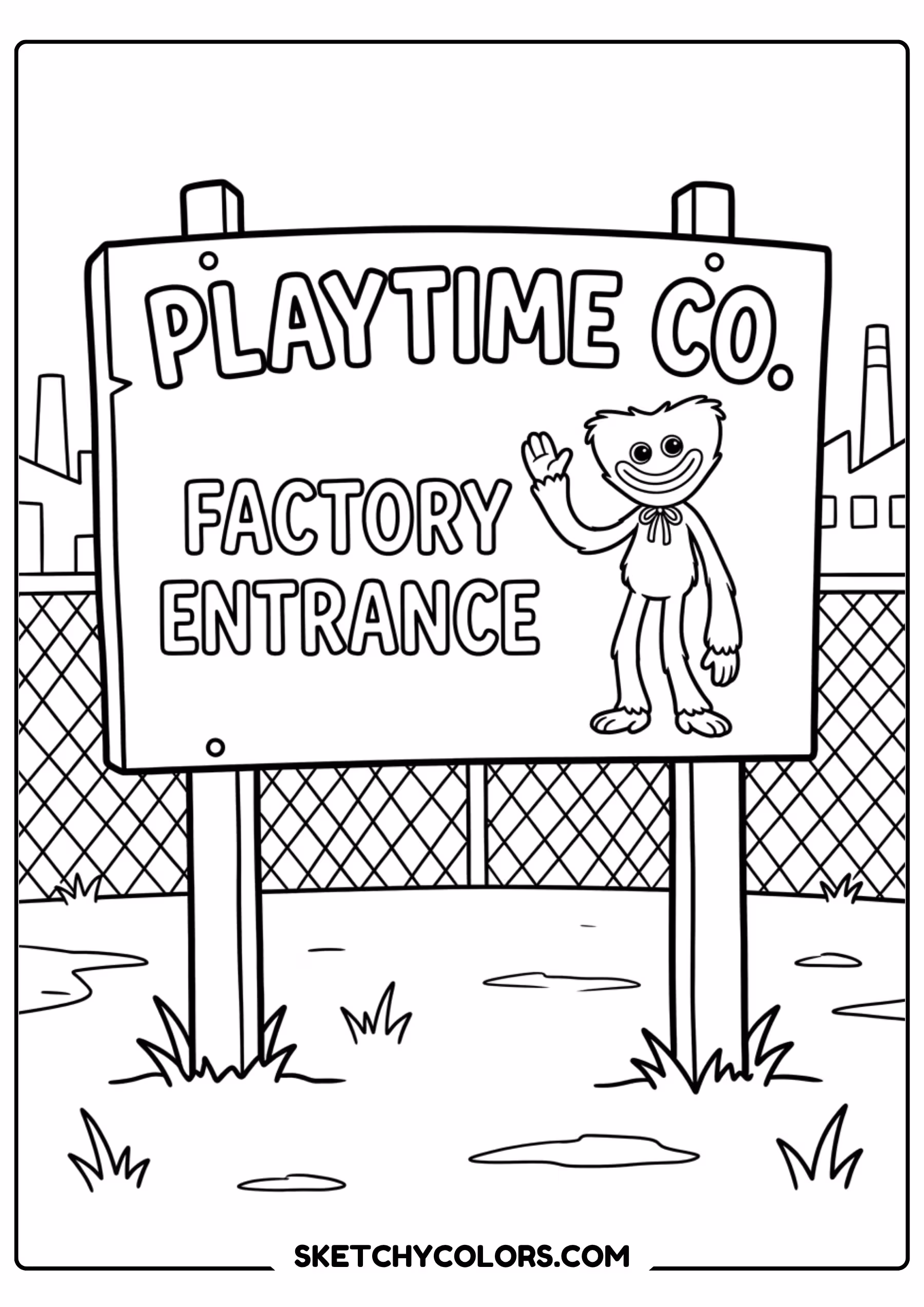 playtime co factory sign coloring page free printable
