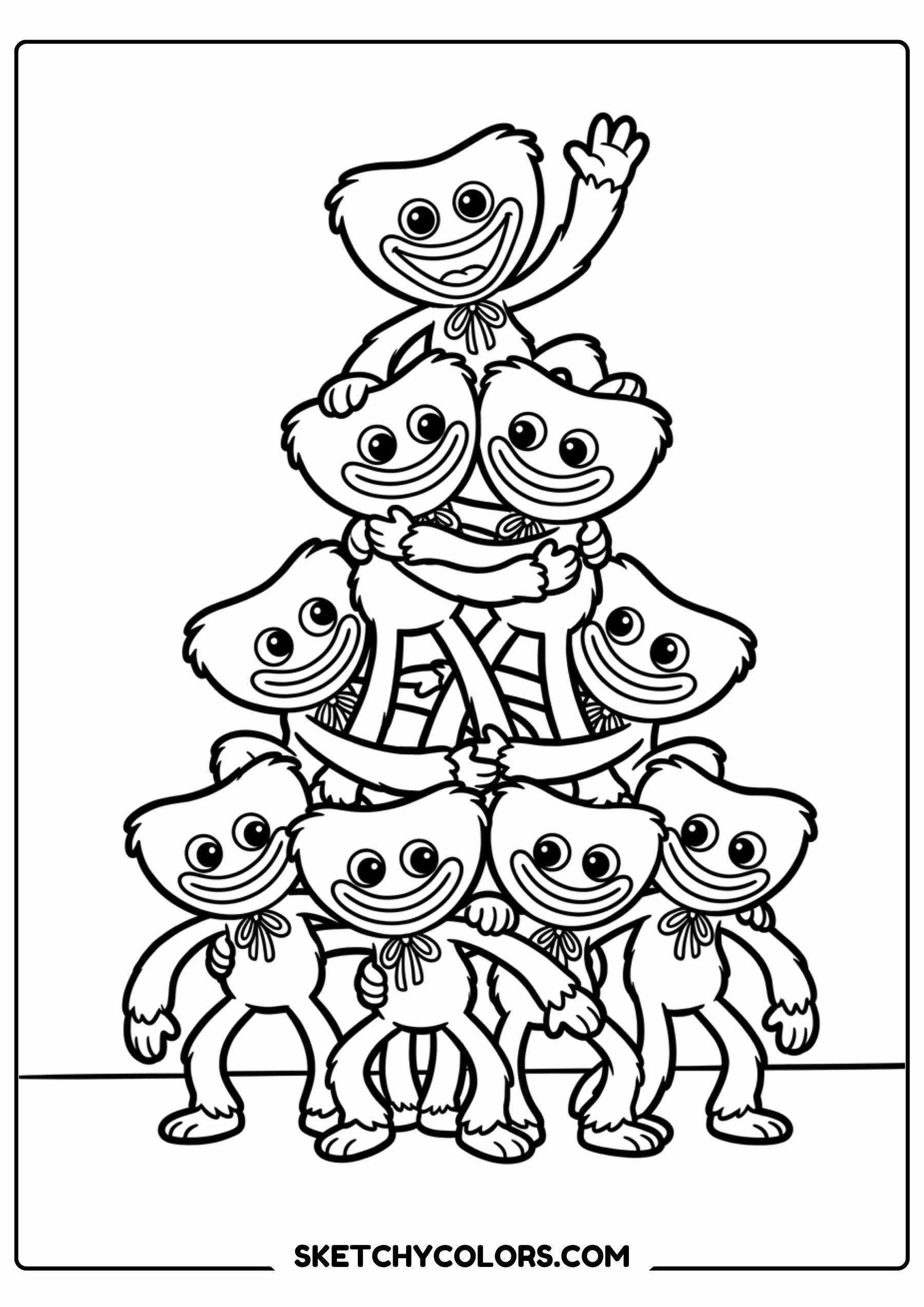 poppy playtime gears and toys coloring page free printable