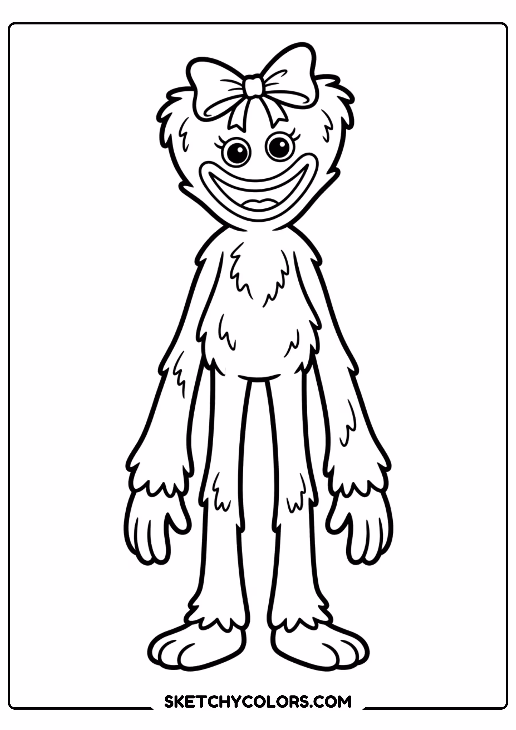 huggy and kissy side by side coloring page free printable