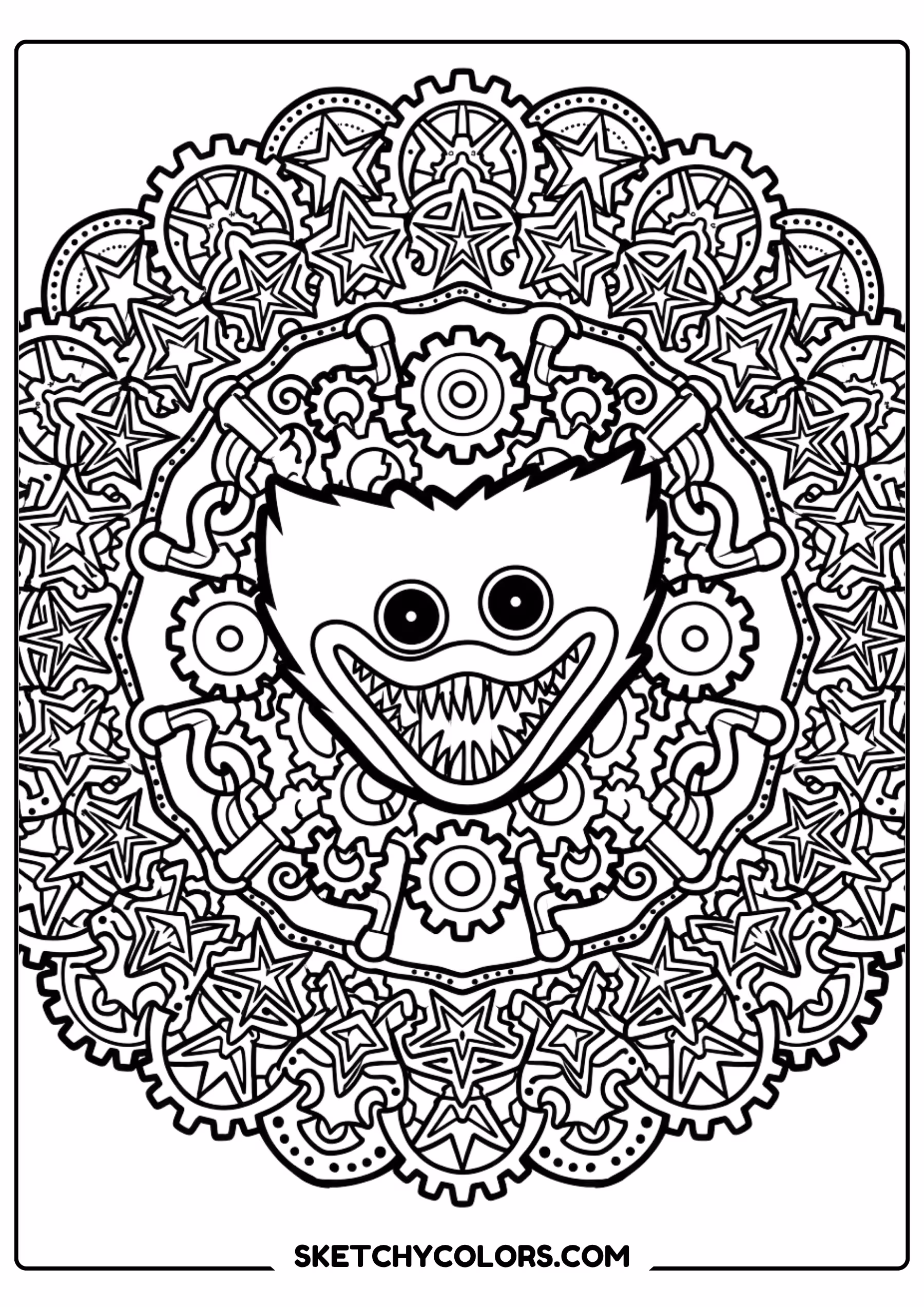 poppy playtime mandala art coloring page free printable