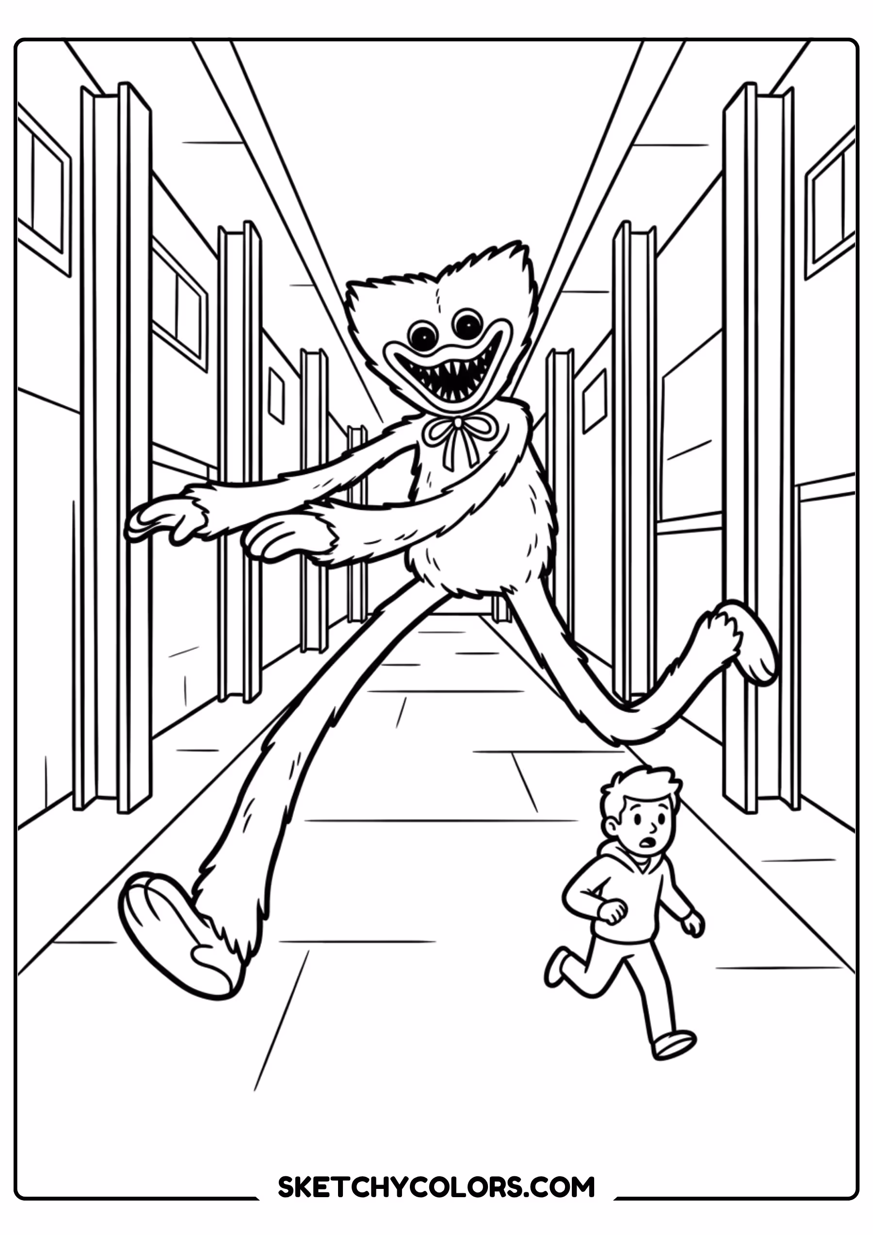 poppy playtime smiling cat coloring page free printable