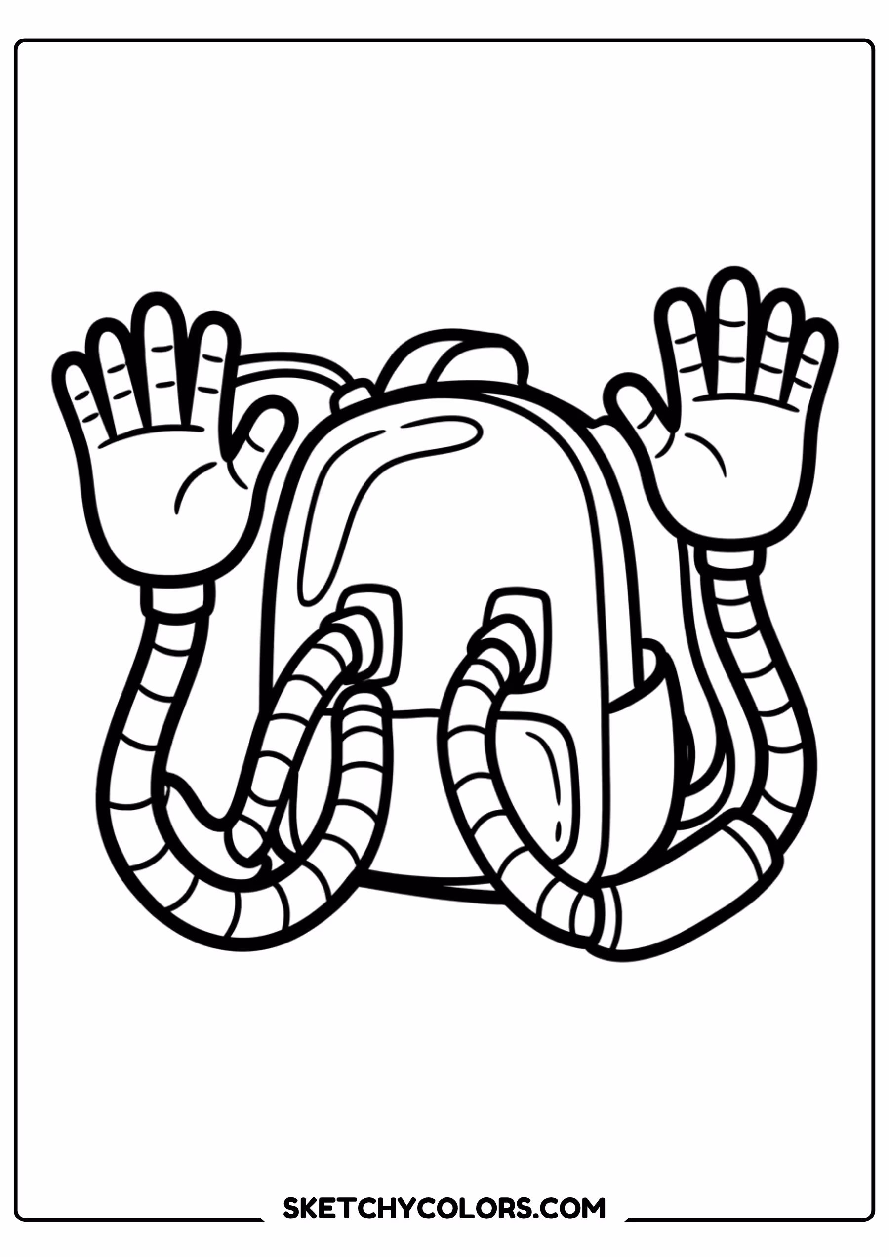 poppy playtime cheerful wave coloring page free printable