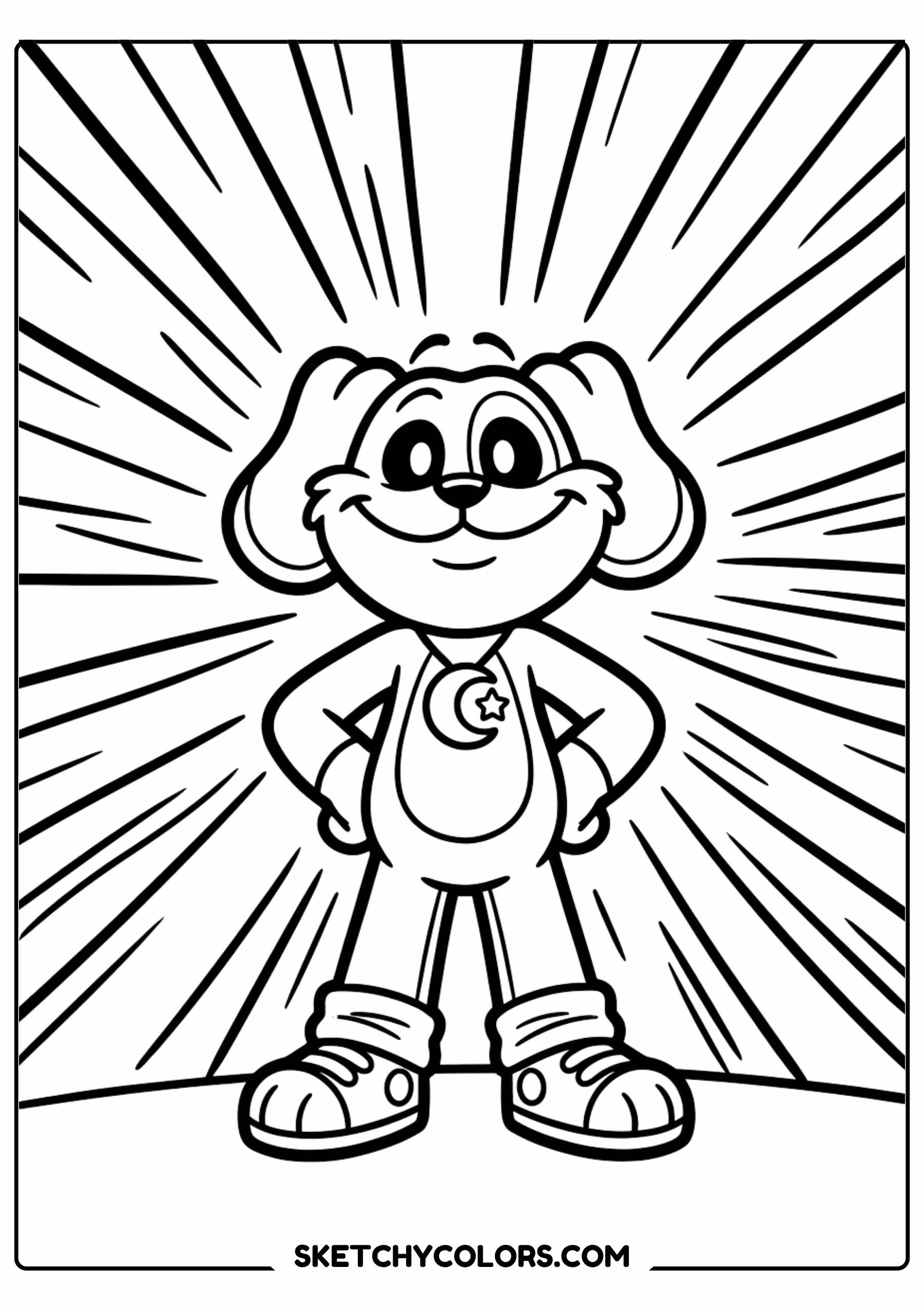 happy bunny character coloring page free printable