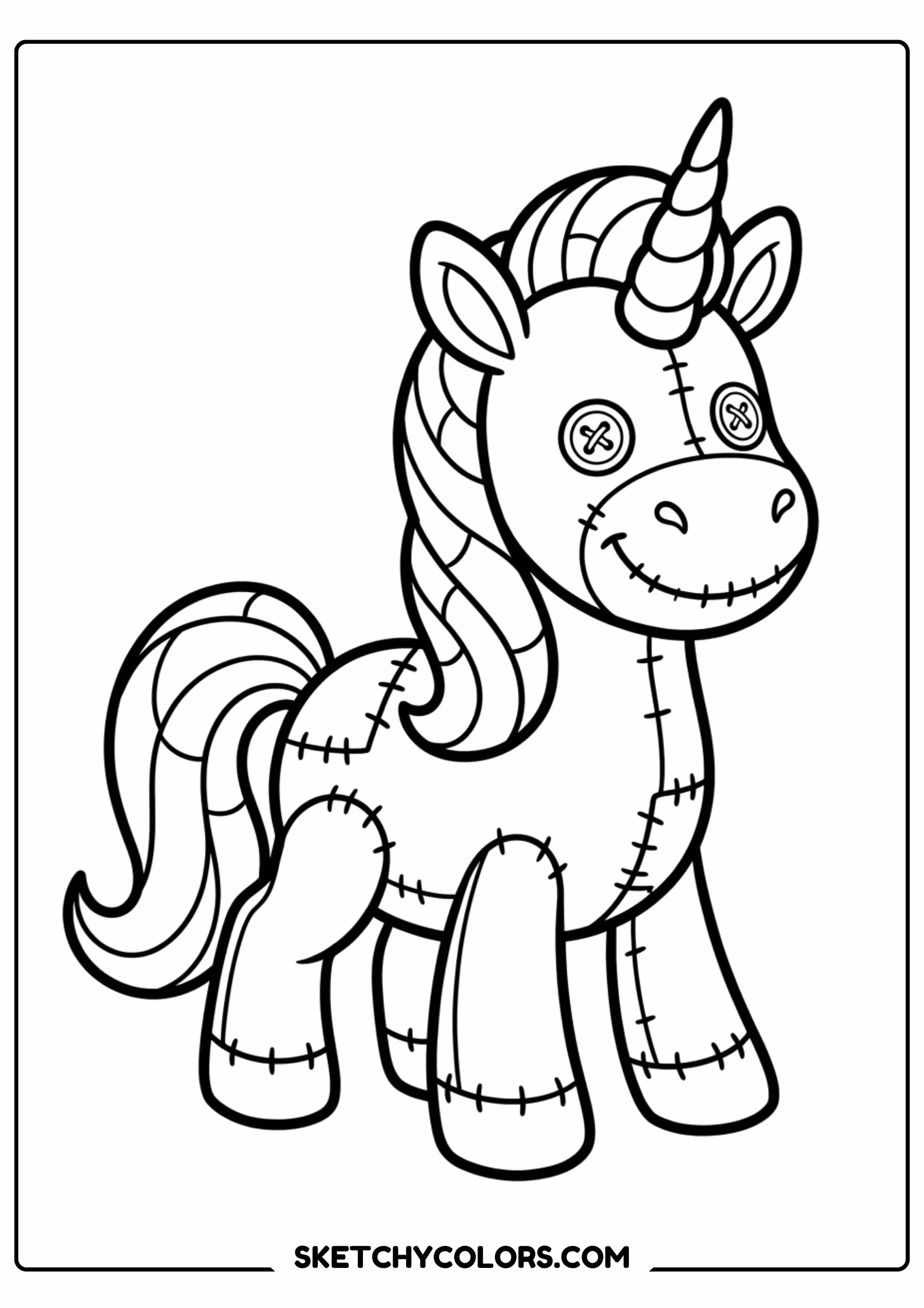 unicorn pony prancing coloring page free printable