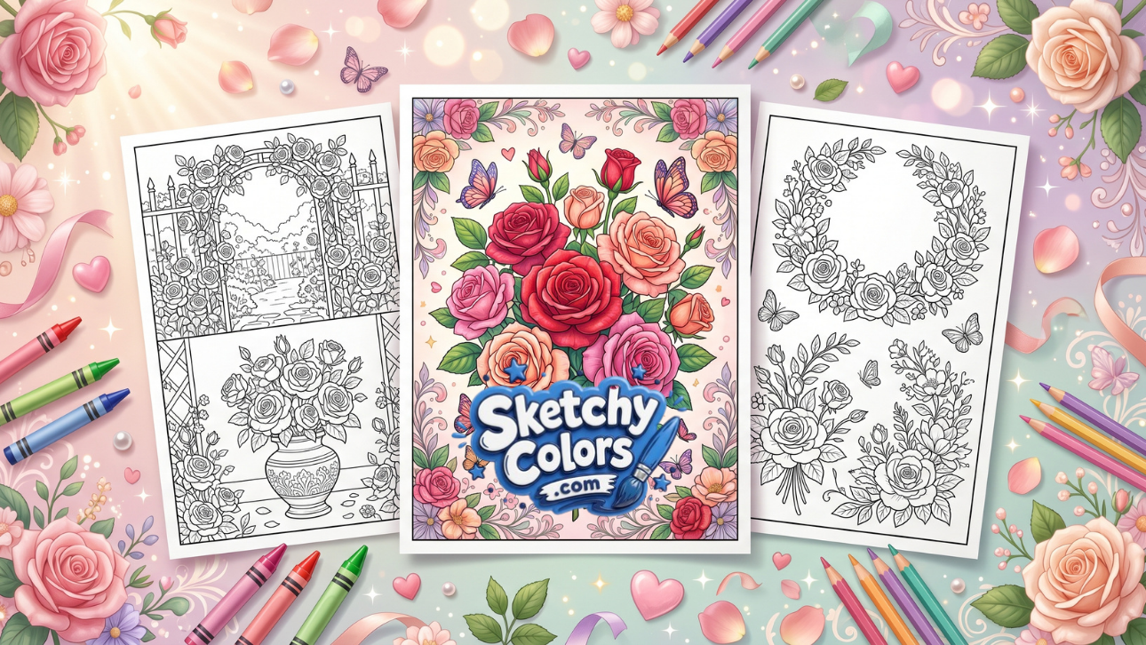 Rose Coloring Pages