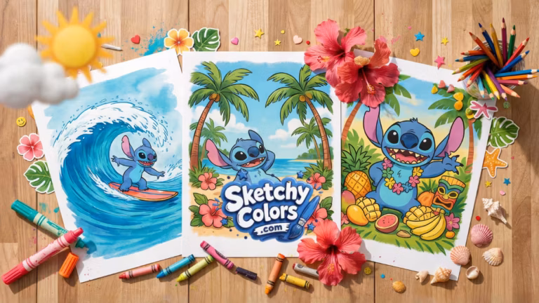 Stitch coloring pages