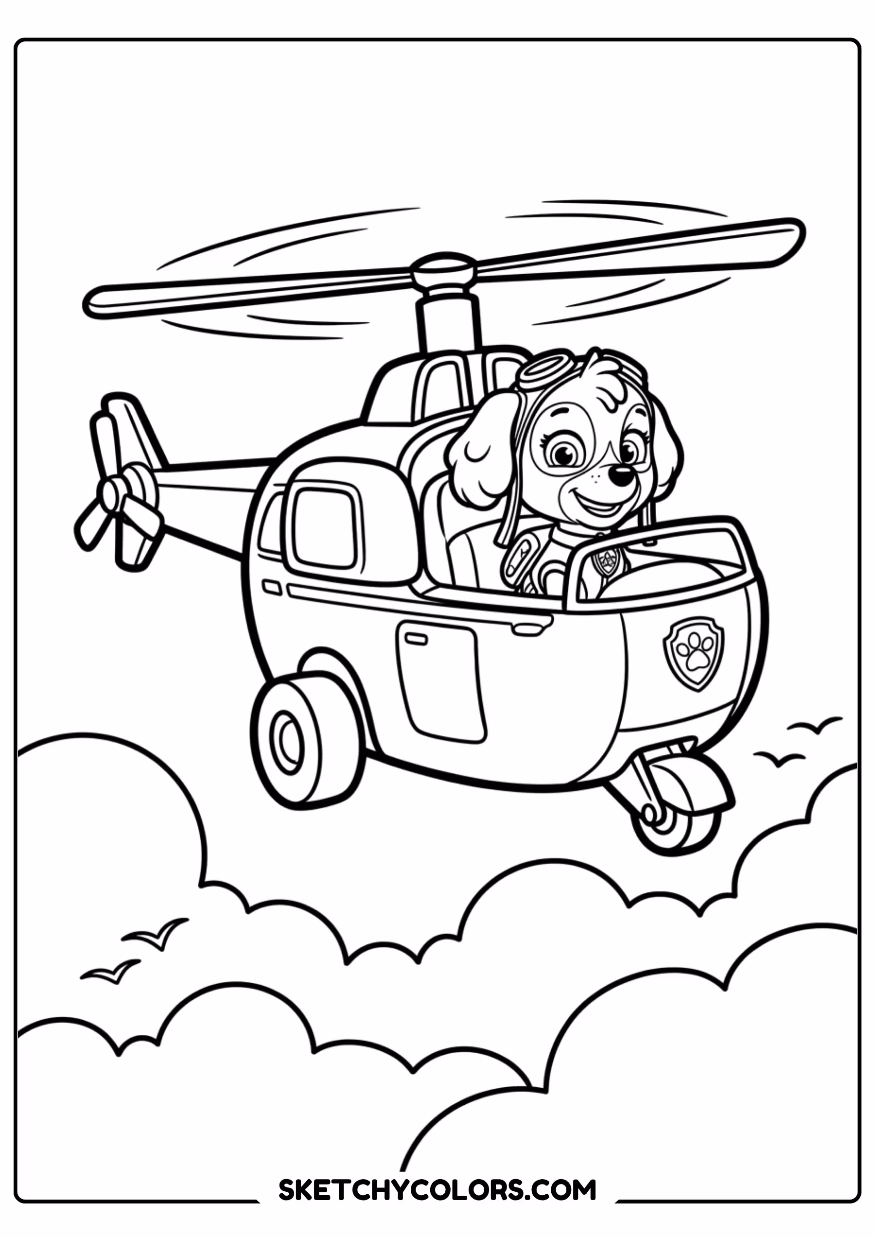 chase police badge coloring page free printable for kids