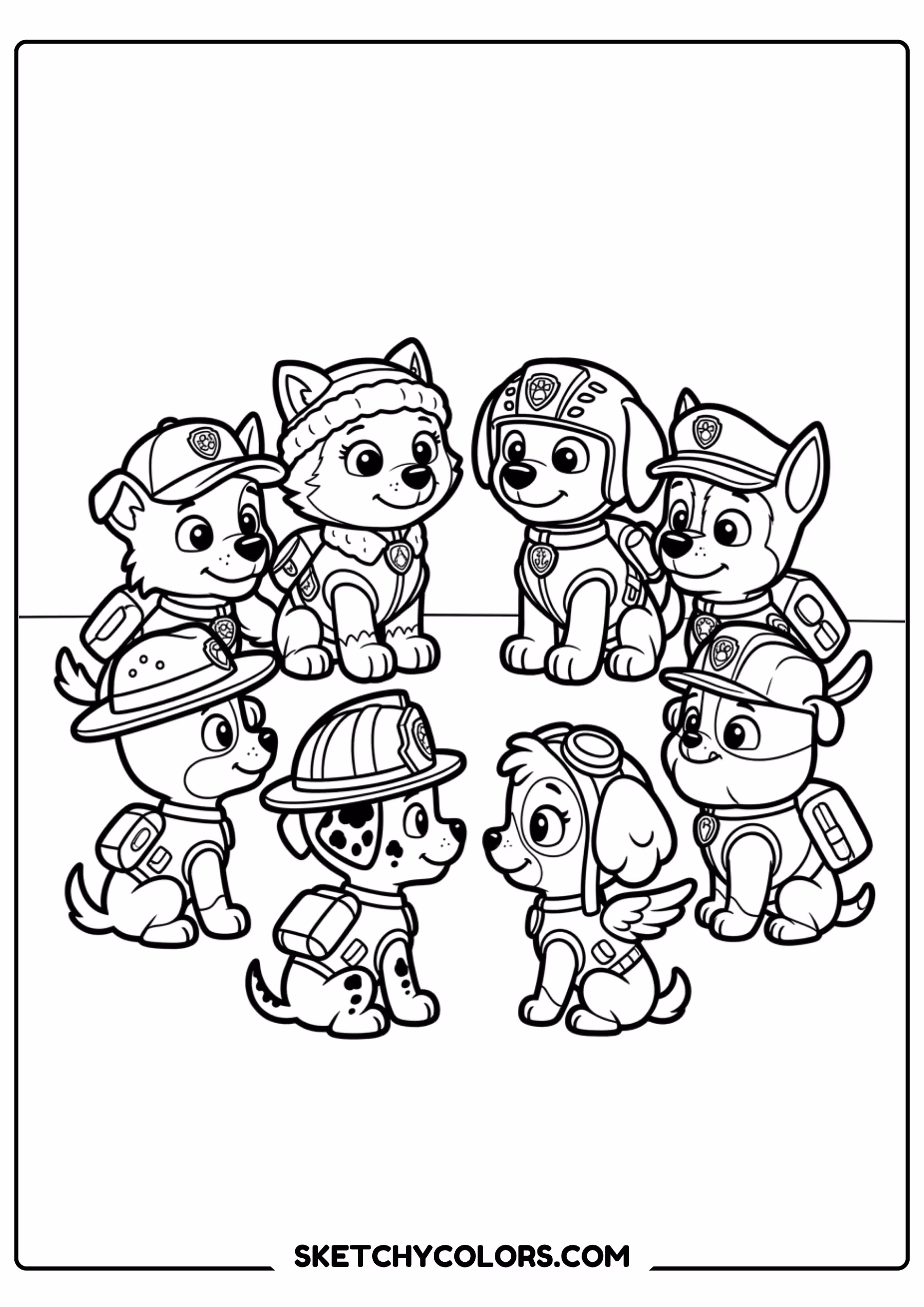 skye cloud scene coloring page free printable for kids