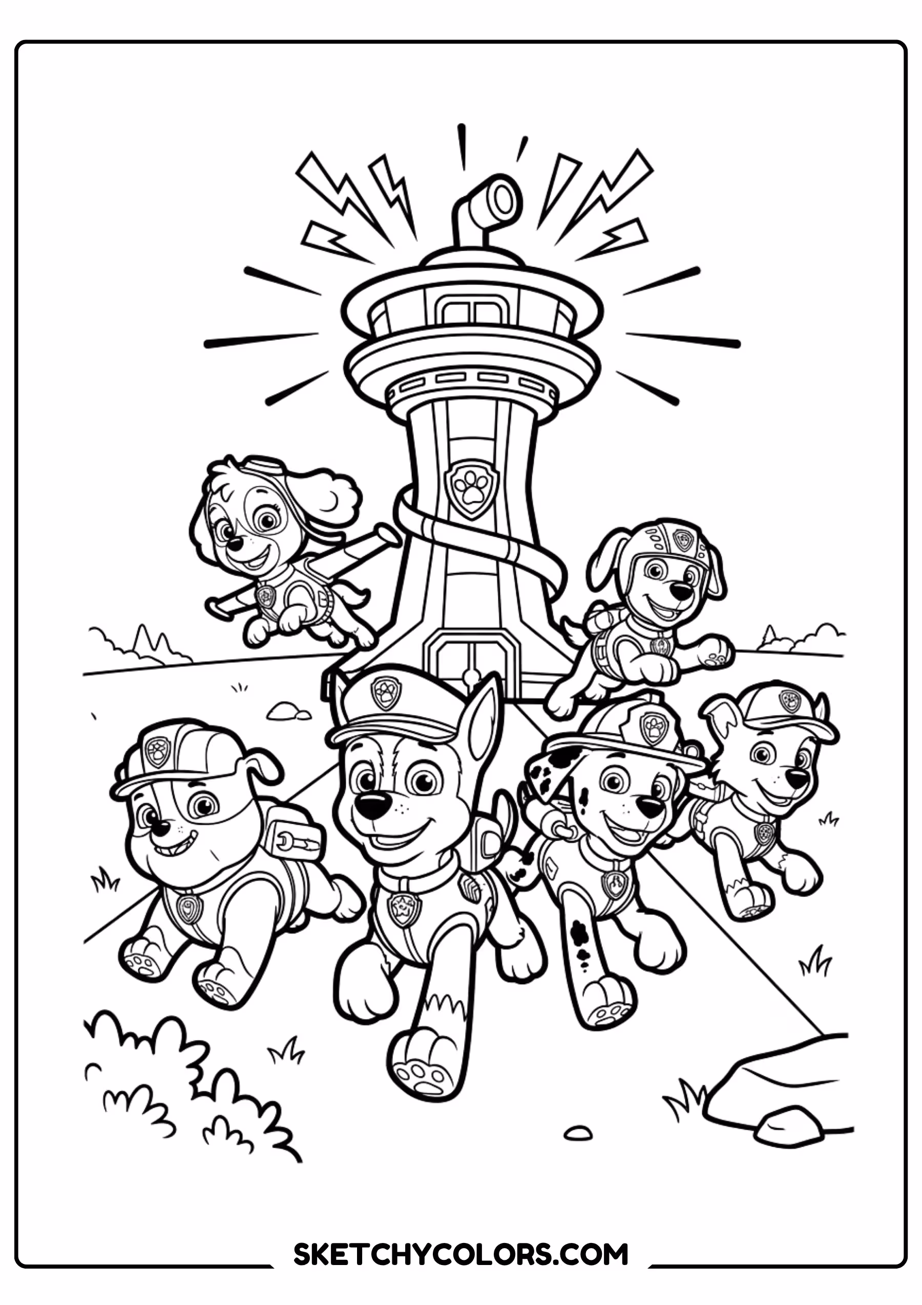 rubble sledgehammer coloring page free printable for kids