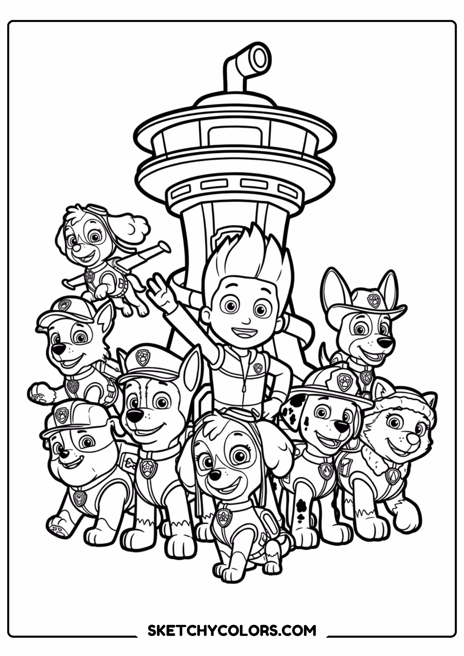 everest sled coloring page free printable for kids