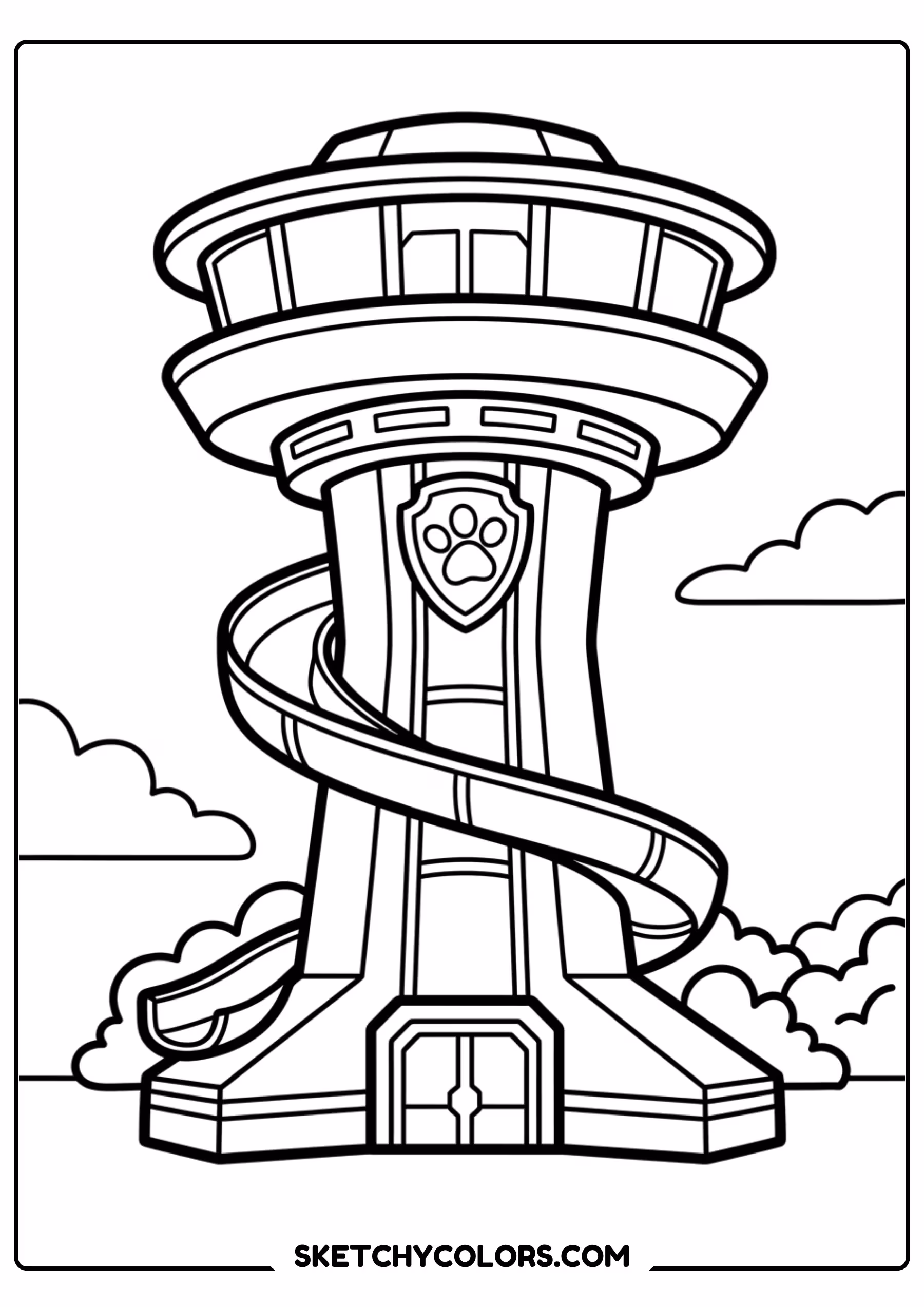 rubble snowplow coloring page free printable for kids