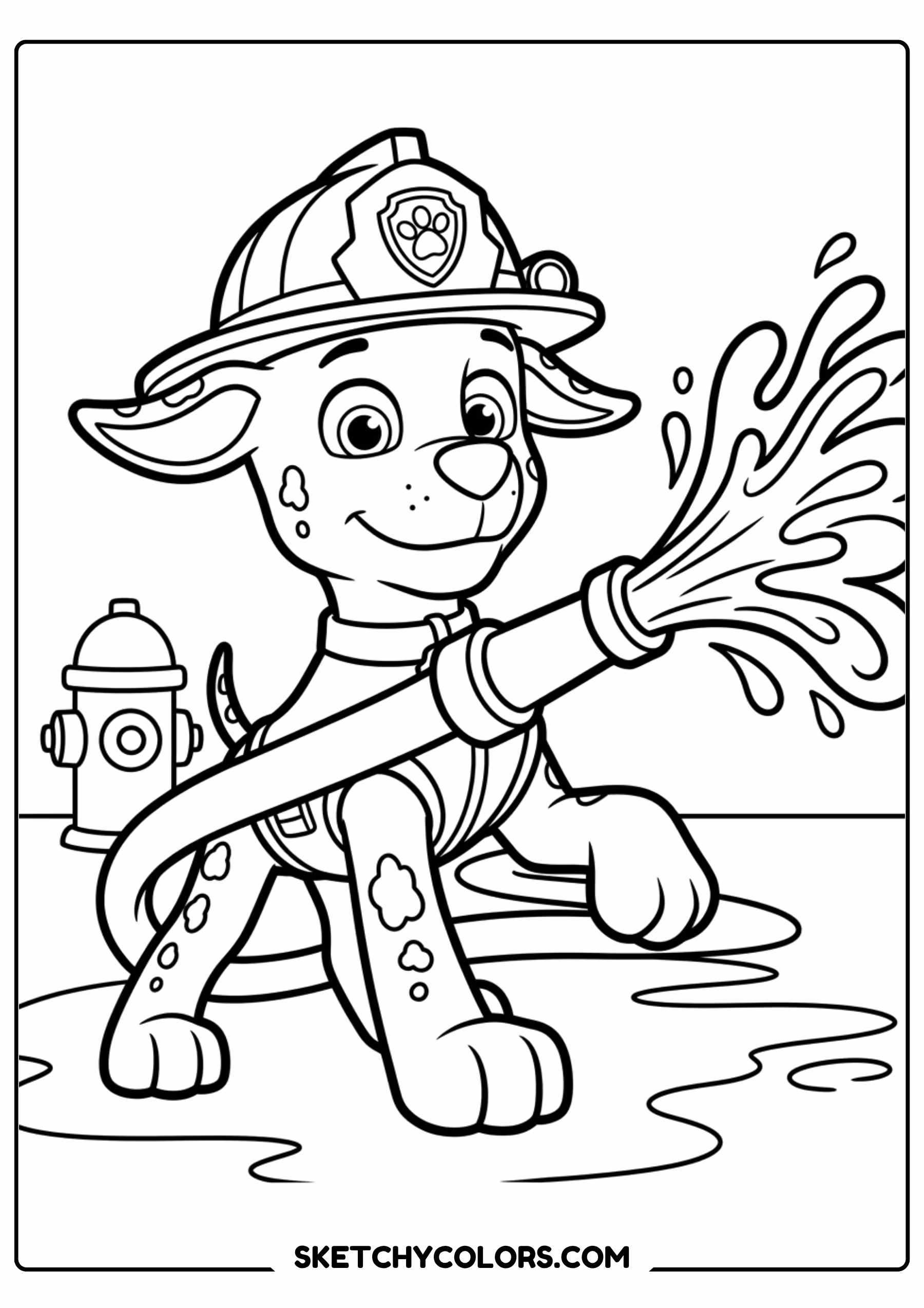 paw patrol snow mission coloring page free printable for kids