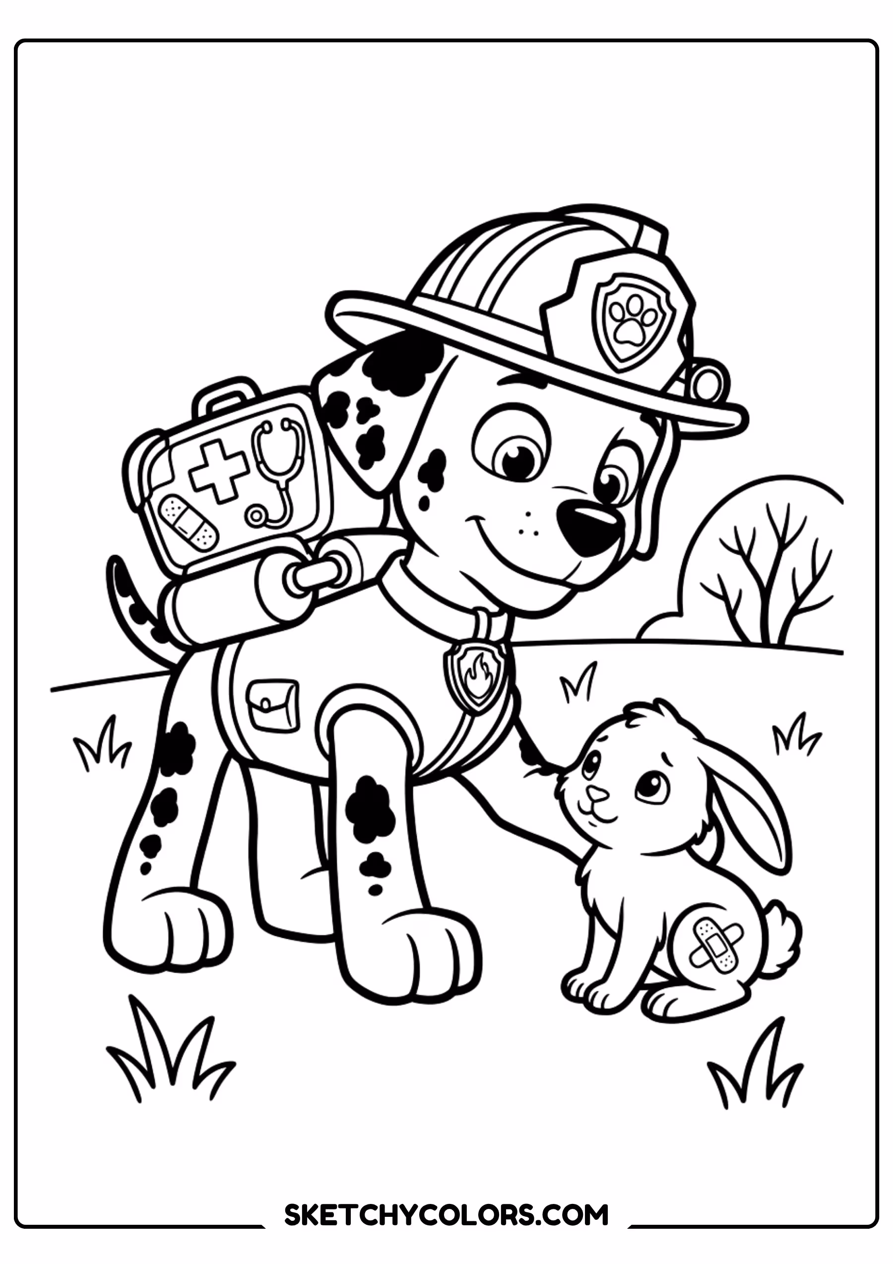 rocky paint brush coloring page free printable for kids