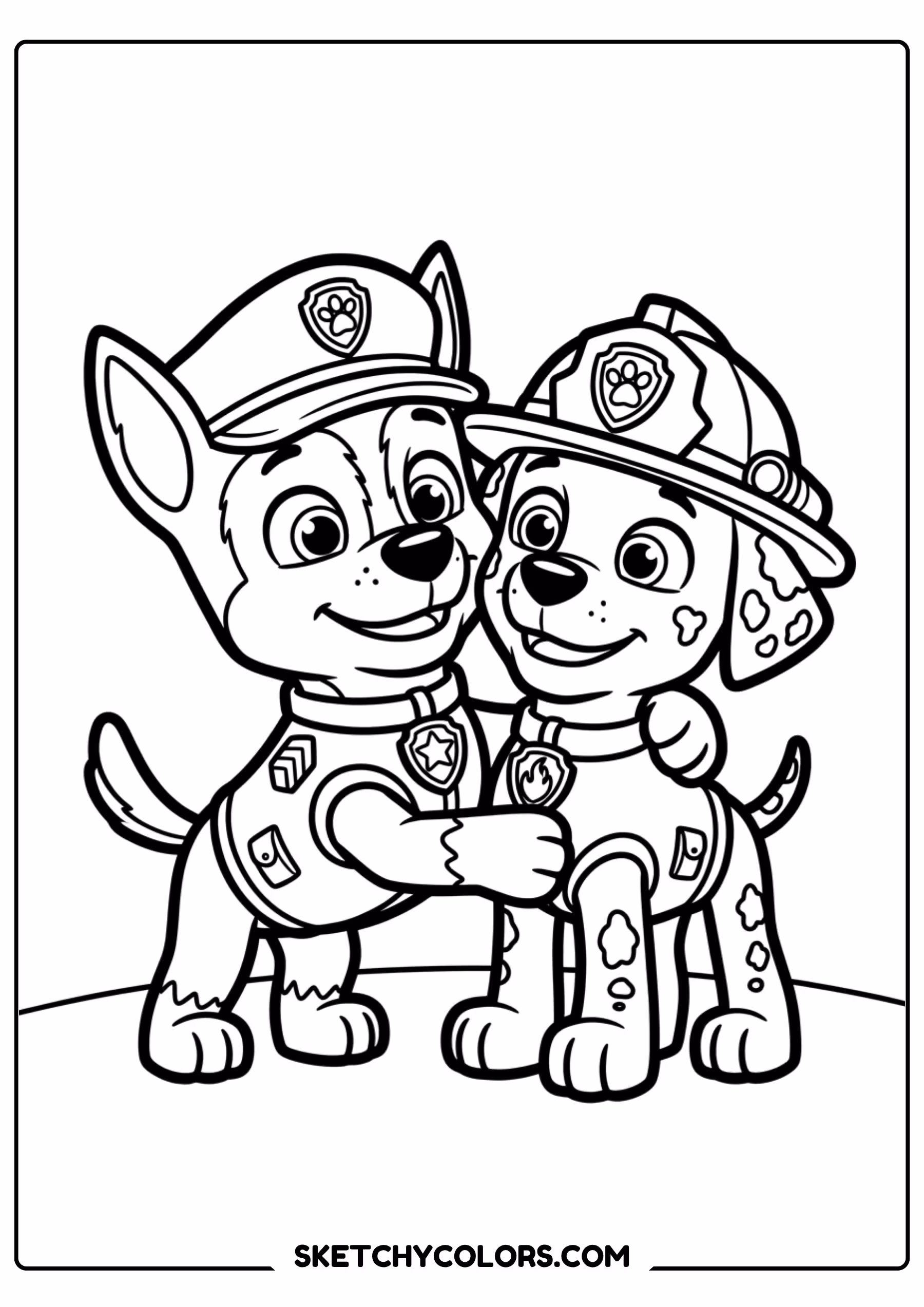 rubble sandbox play coloring page free printable for kids