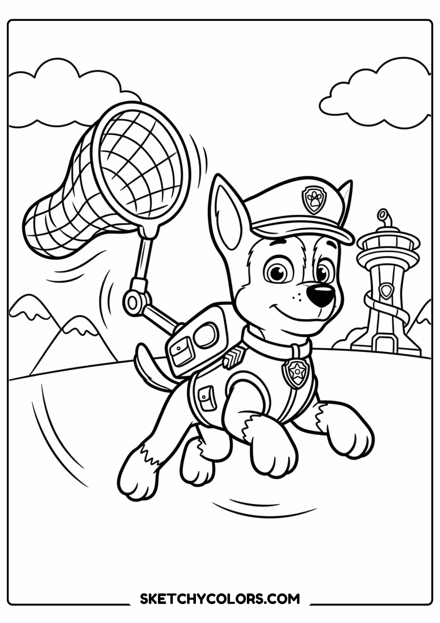 zuma whale rescue coloring page free printable for kids