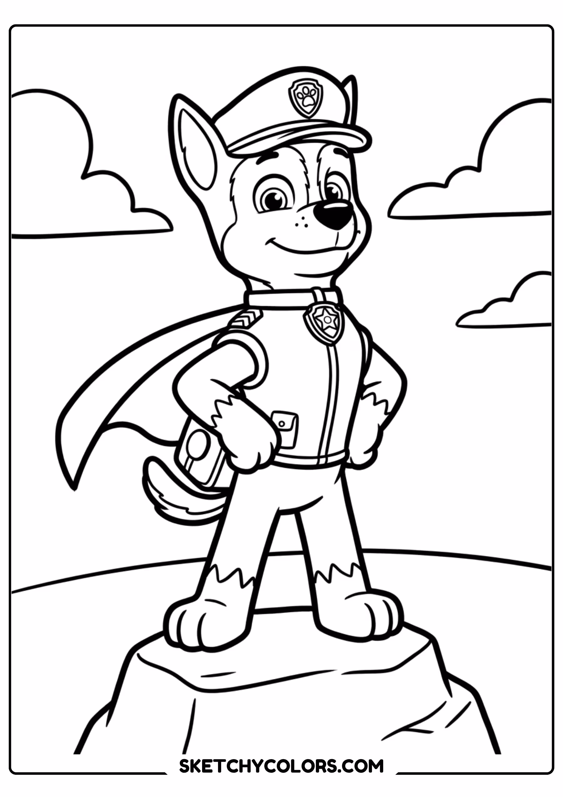 paw patrol space mission coloring page free printable for kids