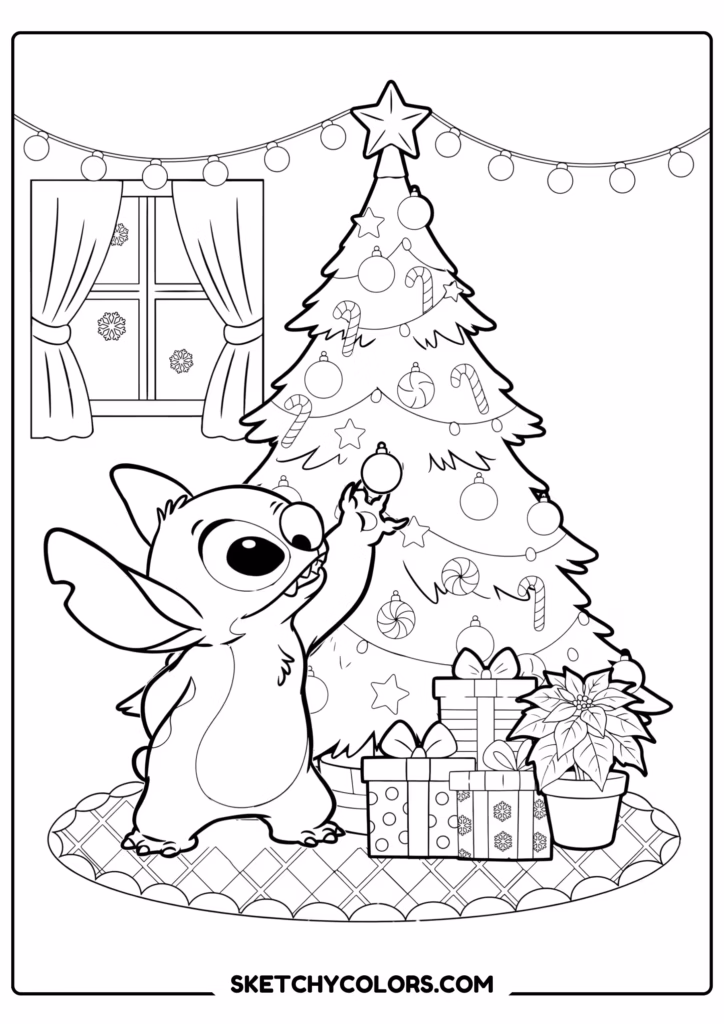 stitch christmas joy day free pdf coloring page